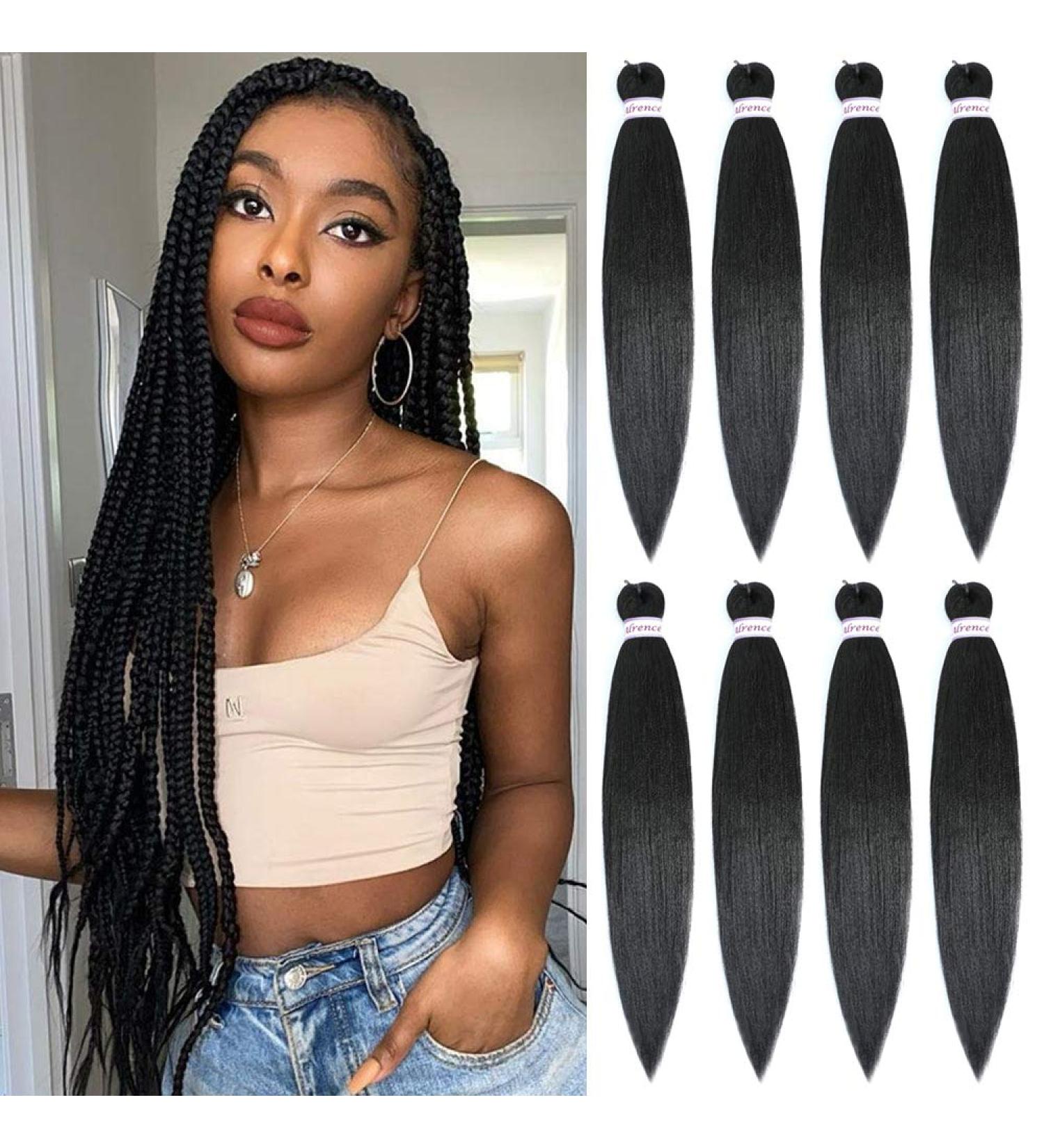 Pre Stretched Braiding Hair 30 Inch 8 Packs - Professional Synthetic Fiber Crochet Twist Braid Extensions in 1B - Buy Online on GoSupps.com