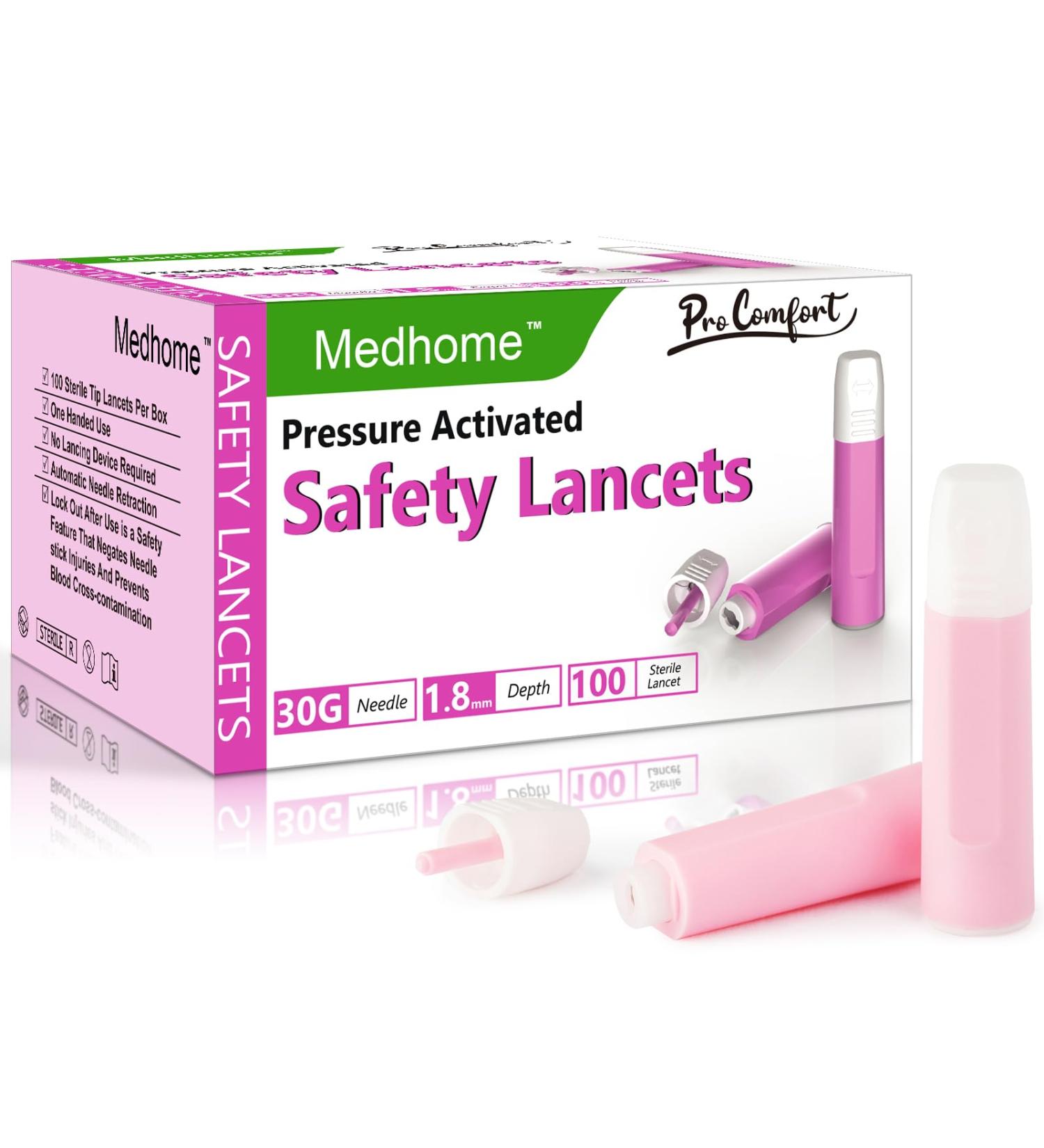 Buy Safety Lancets - Pressure-Activated Single Use (30G) for Comfortable Blood Testing - Fast International Shipping - Buy Online on GoSupps.com