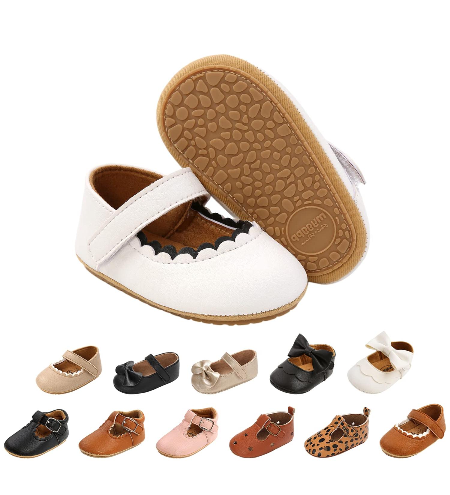Baby Girl's Mary Jane First Walking Shoes - Anti-Slip Princess Shoes for Infants 0-6 Months - Buy Online on GoSupps.com
