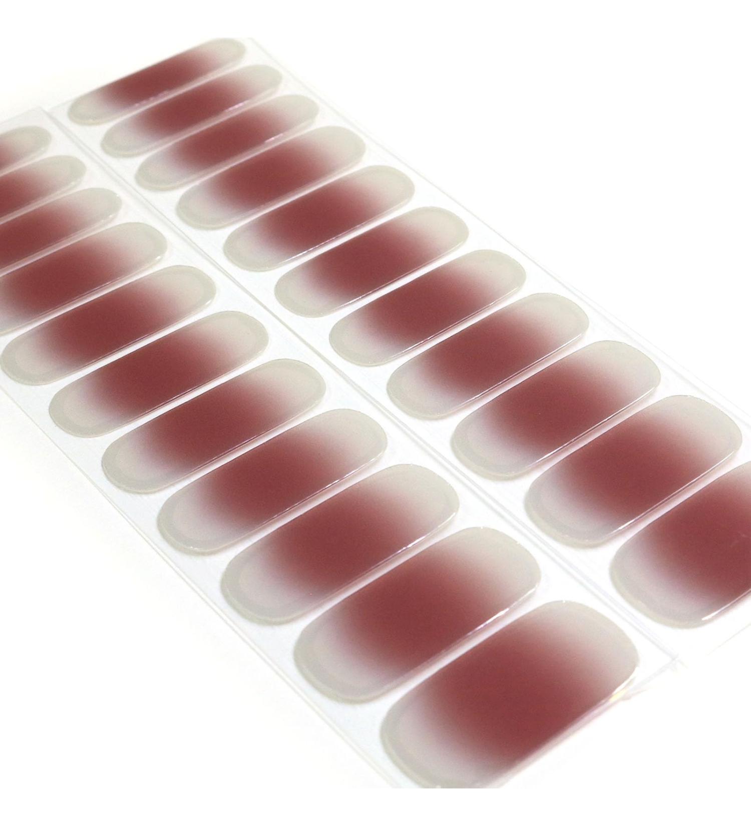 20Pcs Nail Wrap Semi Cured Gel Nails Strip Full Wraps Gel Nail Stickers Self-Adhesive Gel Nail Wrap Stickers Decals - UV/LED Lamp Required Blush Gradient - Buy Online on GoSupps.com