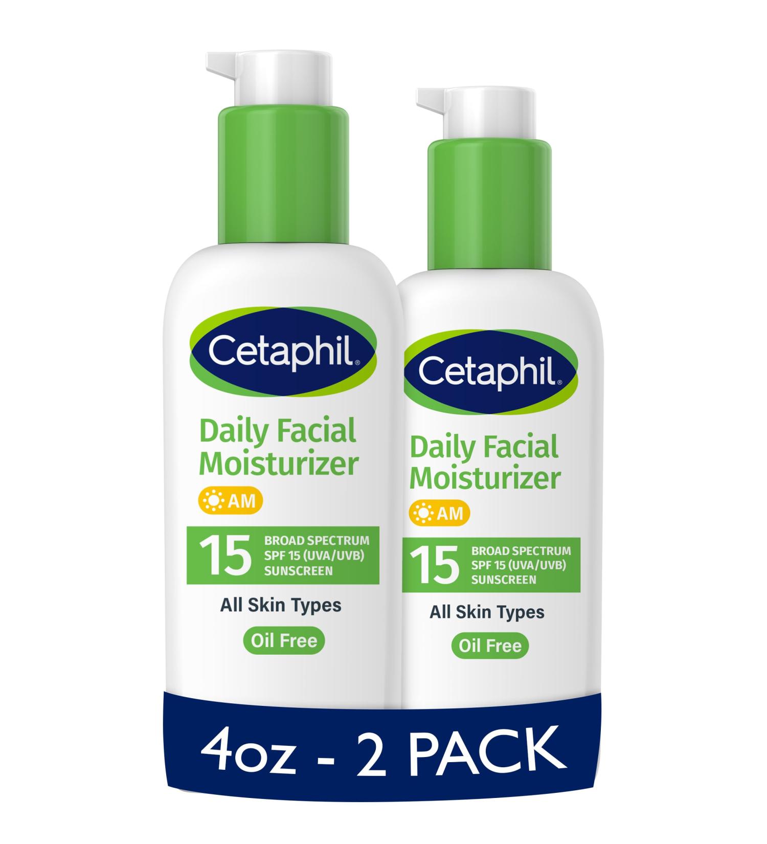 Cetaphil Daily Facial Moisturizer SPF 15 4 Fl Oz Gentle Facial Moisturizer for Dry to Normal Skin Types No Added Fragrance Pack of 2 (Packaging May Vary) - Buy Online on GoSupps.com