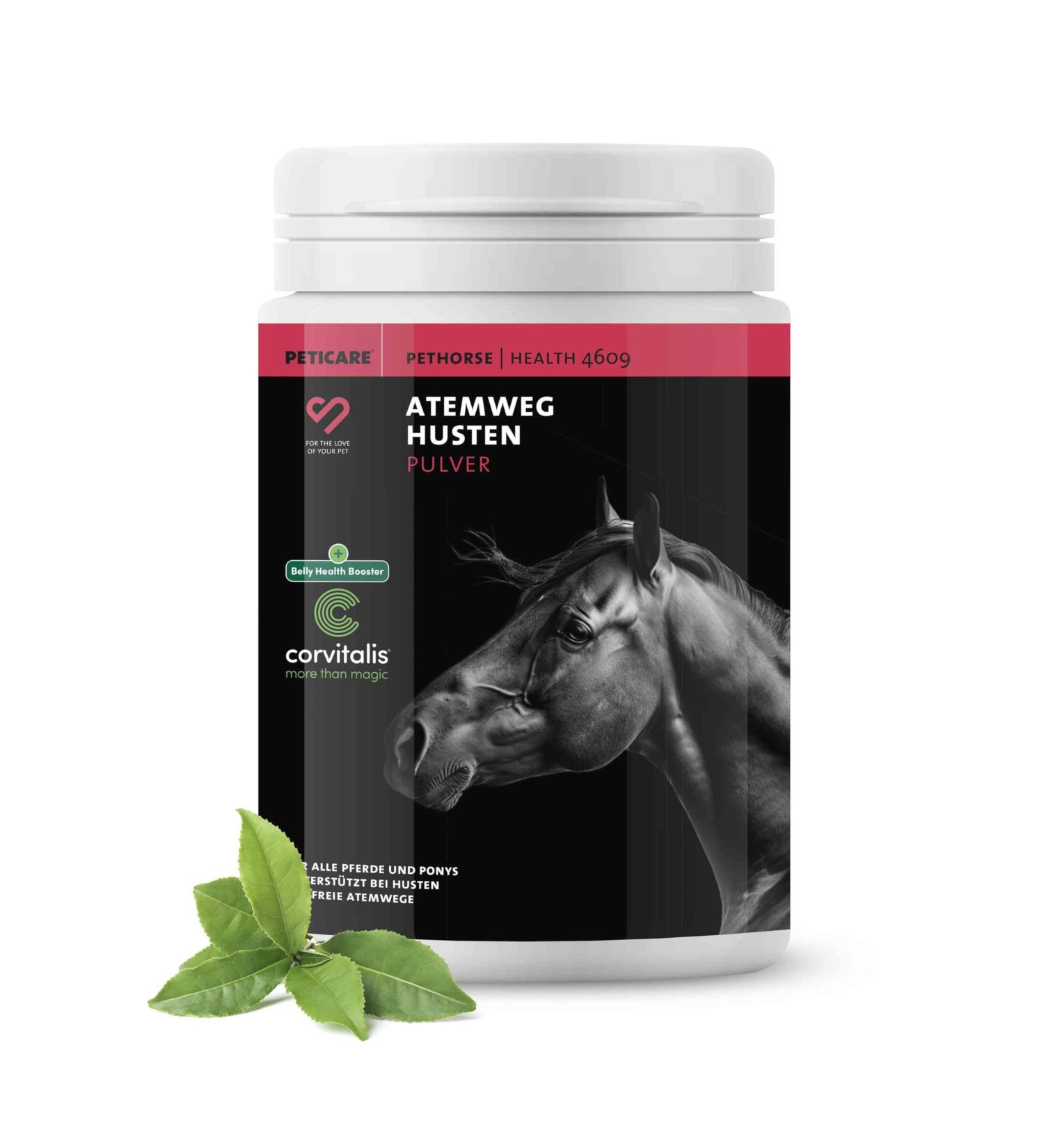 Peticare Cough Powder for Horses | Airways & Colds Support | Promotes Mucus Dissolution | Natural Herbal Powder Formula | Non-GMO | petHorse Health 4609 - Buy Online on GoSupps.com