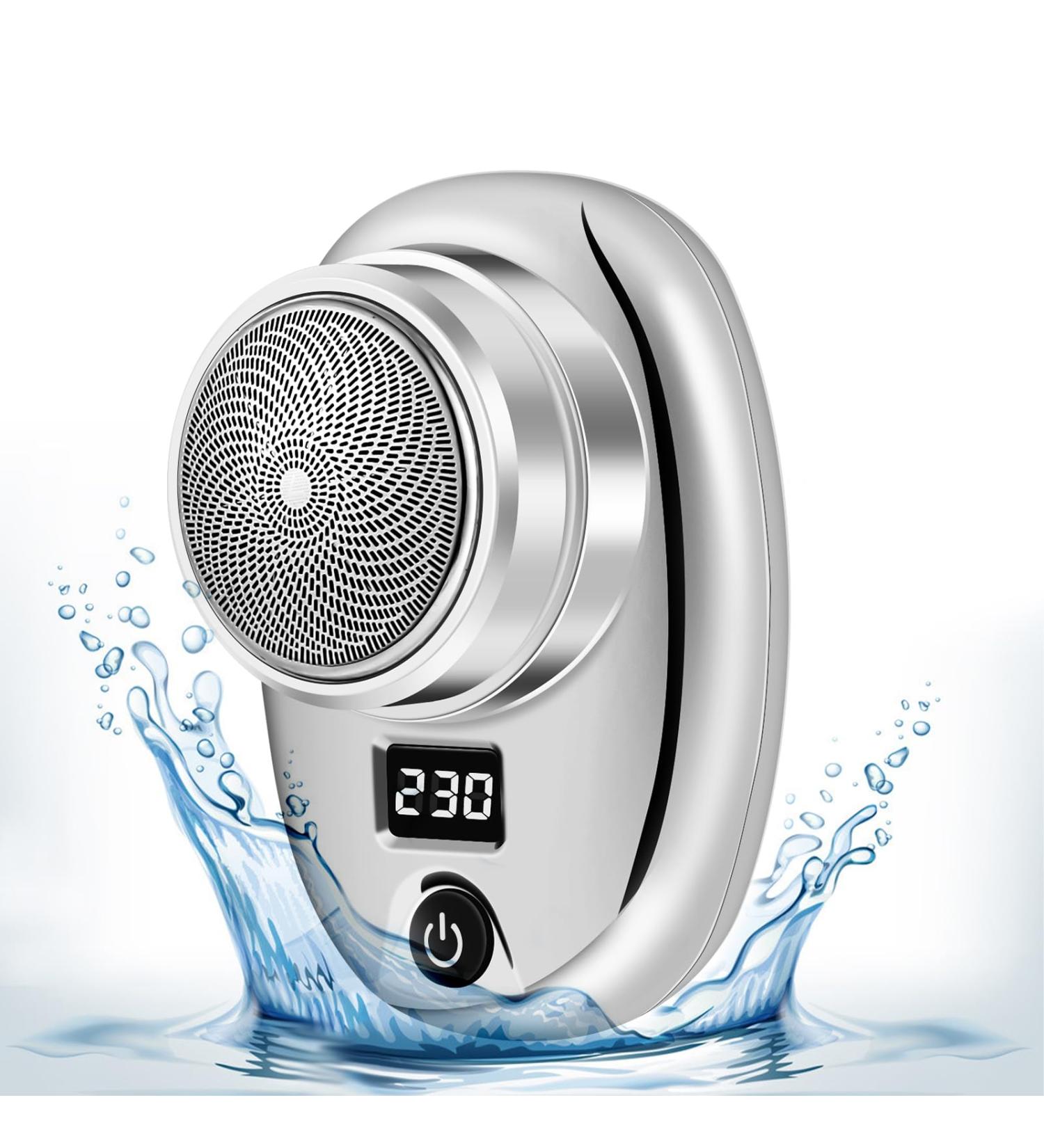 Electric Mini Rotary Shaver with Power Display Rechargeable 400mAh Electric Mini IP65 Waterproof Portable Mini Travel Shaver Wet and Dry Use Pocket Shaver with Cleaning Brush for Home Travel - Buy Online on GoSupps.com