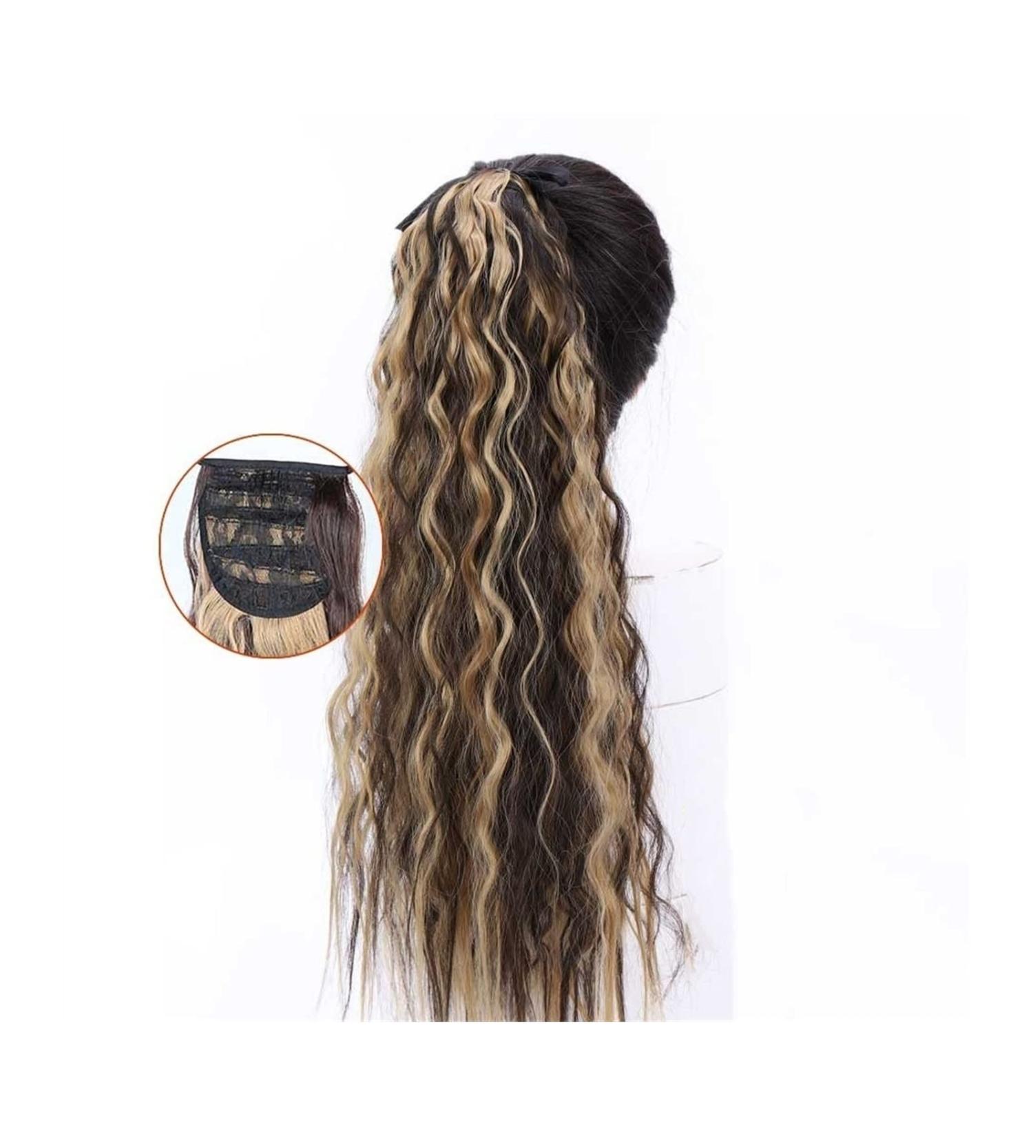 Hair Extensions 22 Inch Long Corn Wave Ponytail Hair Extension Synthetic Fluffy Curly Ponytail Headband Hair Clip Women Wig Hair Bun Hair Pieces For Women (Color : 09 Size : 22inches) 22inches 09 - Buy Online on GoSupps.com