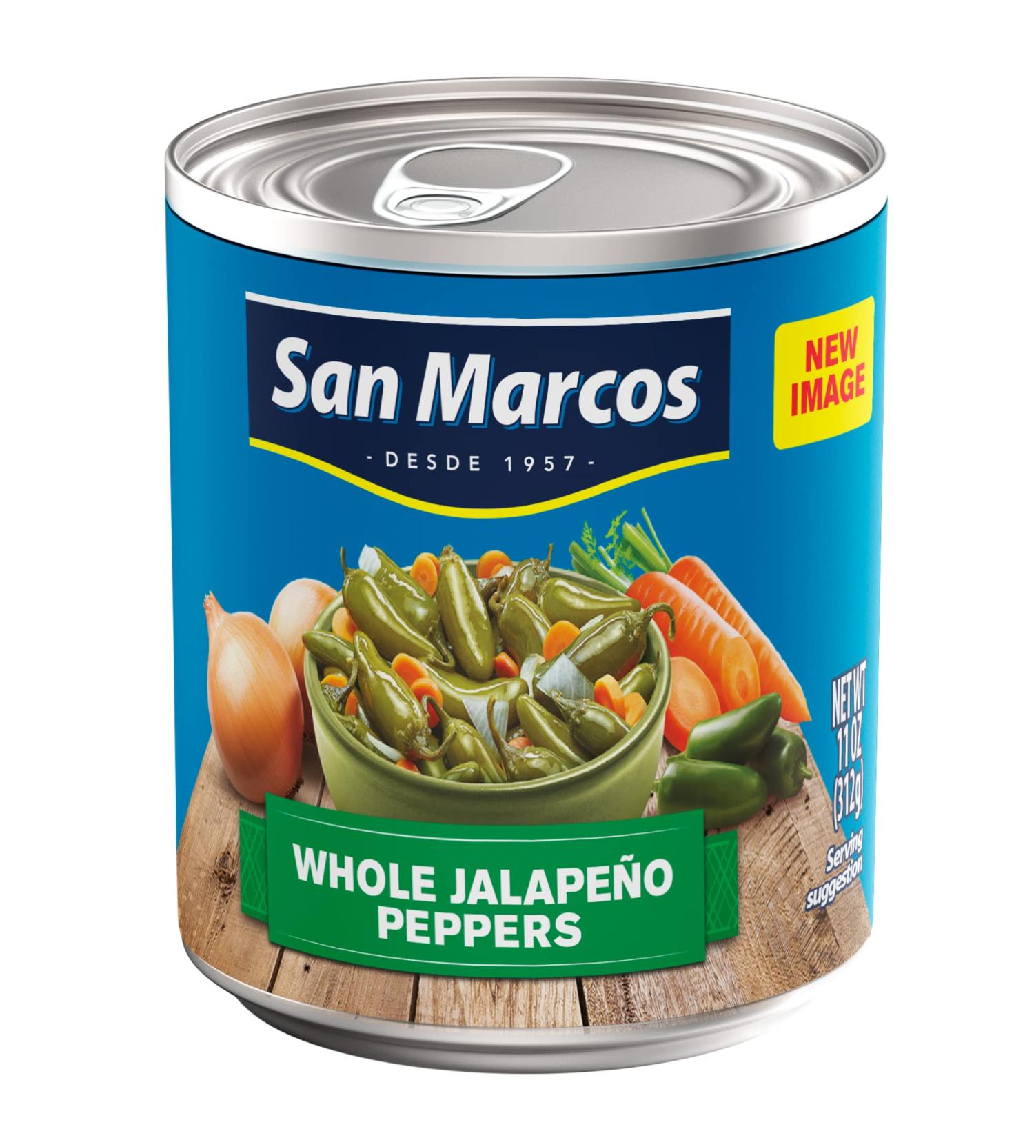 San Marcos Whole Jalape o 11 Oz - Pack of 12 | Authentic Flavor in 11 Ounce Jar - Buy Online on GoSupps.com