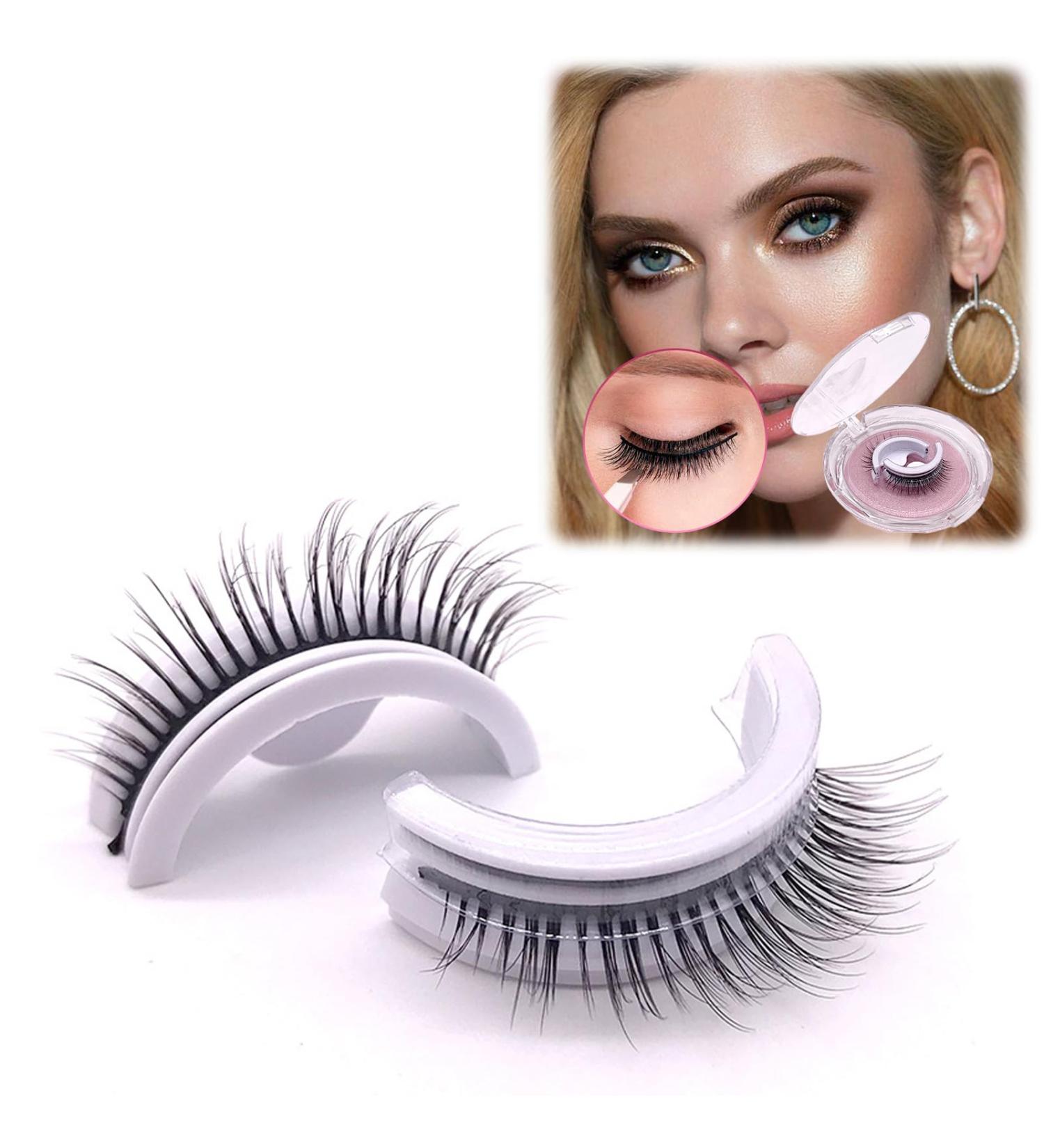 Vordpe 1 Pair Reusable Self-Adhesive Eyelashes No Glue Natural 3D Curling Easy to Wear Waterproof False Eyelashes (Flying) - Buy Online on GoSupps.com