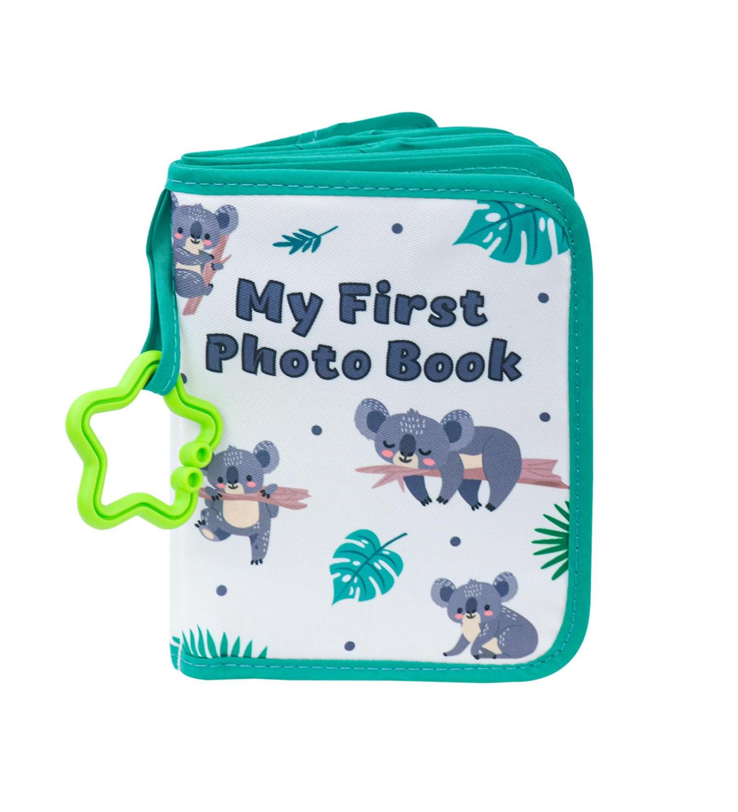 Baby Personalised Memory Album - Cute Koala Design | Record First Keepsake for Newborns | Safe Soft Fabric | Green Giraffe (Green) - Buy Online on GoSupps.com