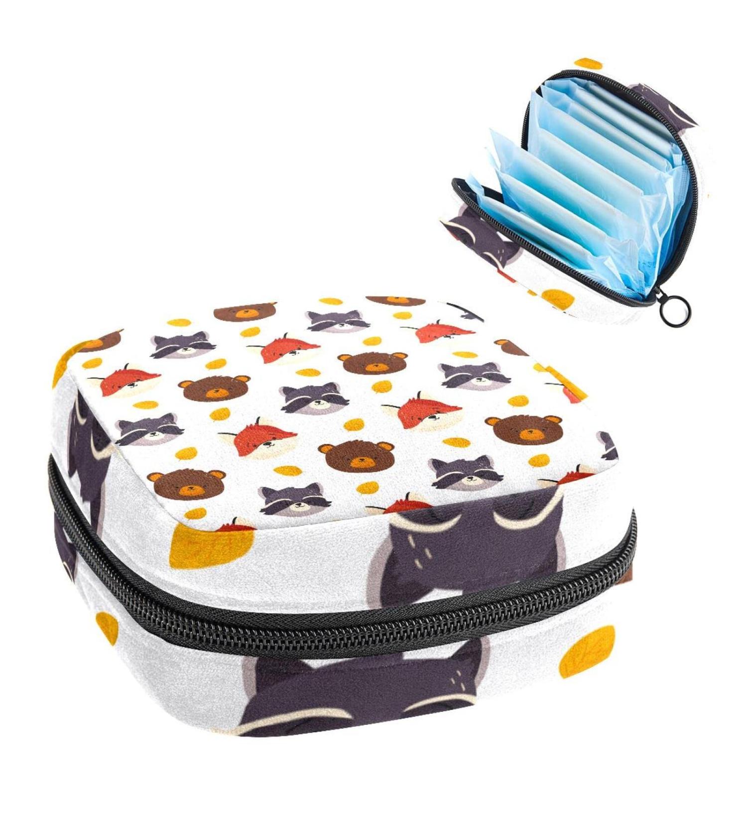 Buy Women's Bonds Storage Bags | Portable Period Kit with Bear Fox & Raccoon Design | Perfect for Girls & Women - Buy Online on GoSupps.com