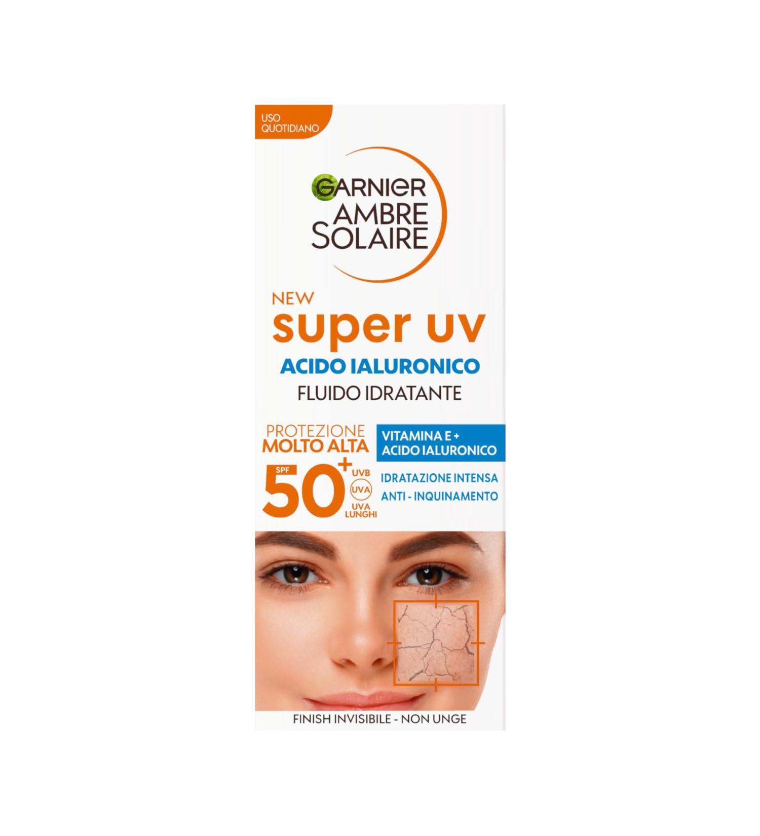  Garnier Garnier Ambre Solaire Moisturizing Fluid with Hyaluronic Acid SPF50+ 40ml - Buy Online on GoSupps.com