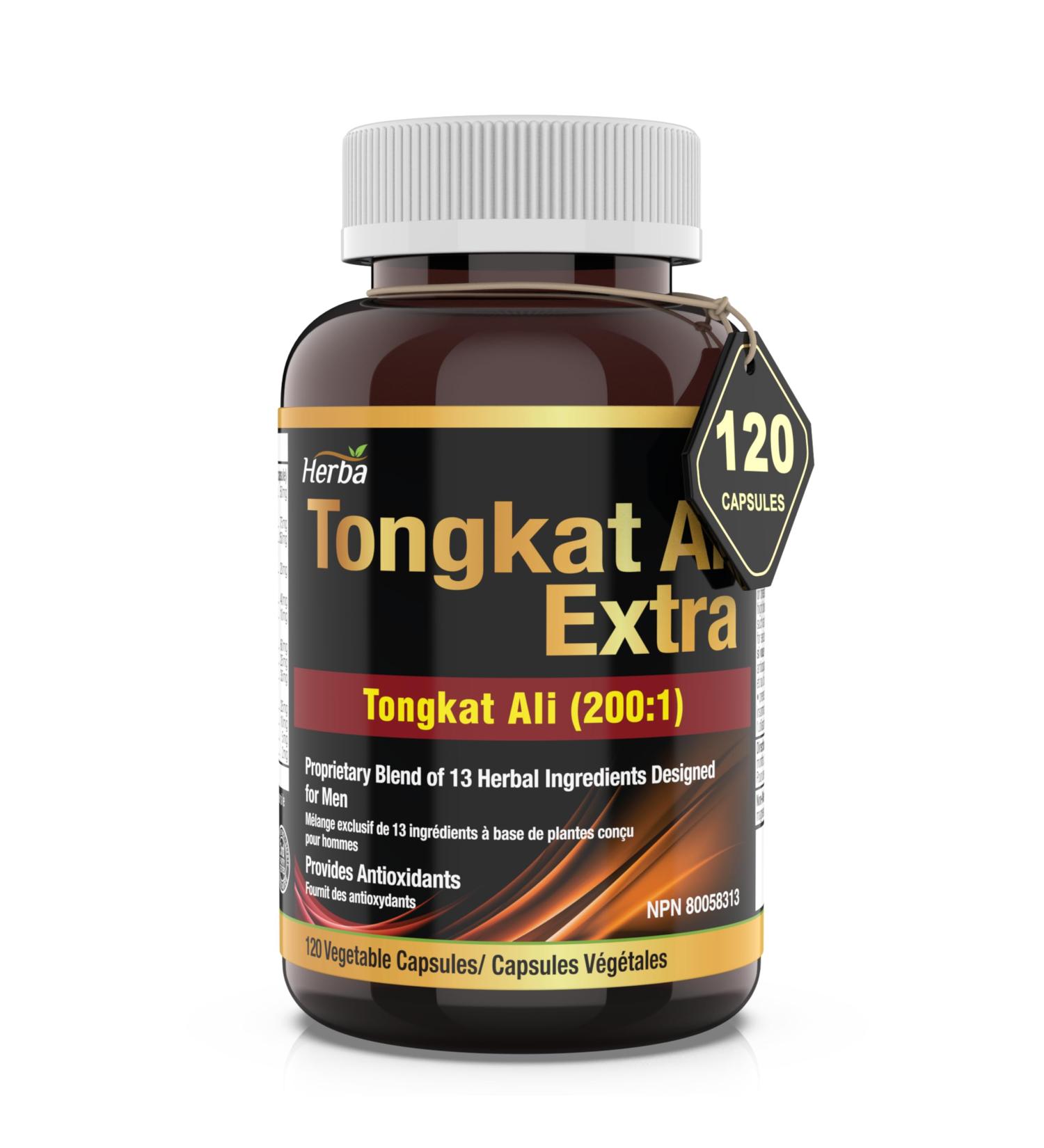 Herba Tongkat Ali Supplement for Men - 200:1 Extract 10 000mg Raw Tongkat Ali Equivalent | 120 Vegetable Capsules | Premium Tongkat Ali Extract Plus Extra | Made in Canada 120 count (Pack of 1) - Buy Online on GoSupps.com
