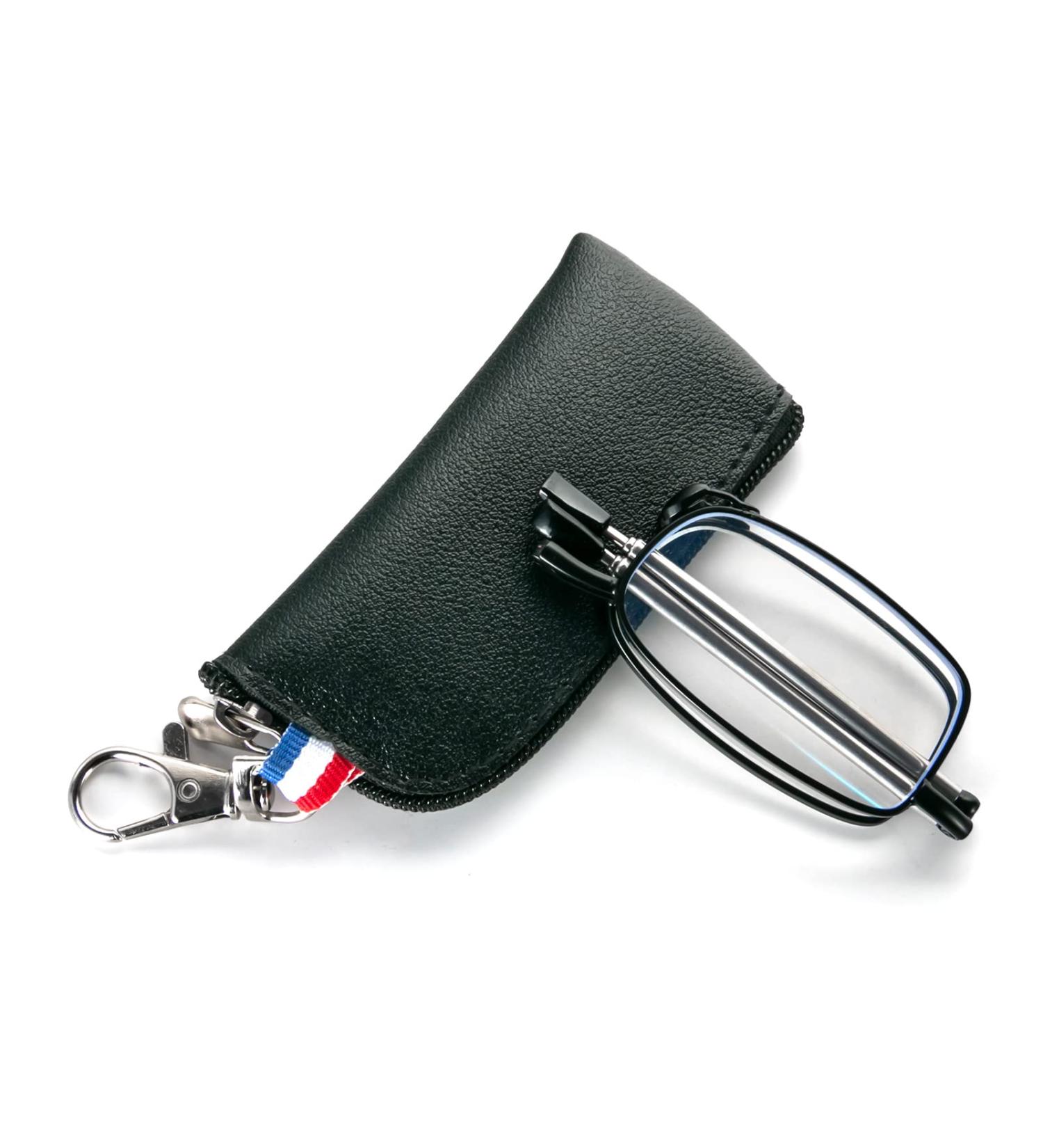 MMOWW Foldable Reading Glasses for Men & Women - Telescopic Mini Anti-Blue Light Glasses (+3.0 Black) with Zipper Key Trailer - Buy Online on GoSupps.com