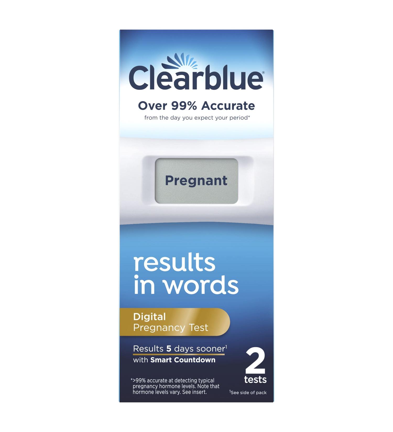 Clearblue Digital Pregnancy Test with Smart Countdown - 2 Pack | Accurate & Easy to Use - Buy Online on GoSupps.com