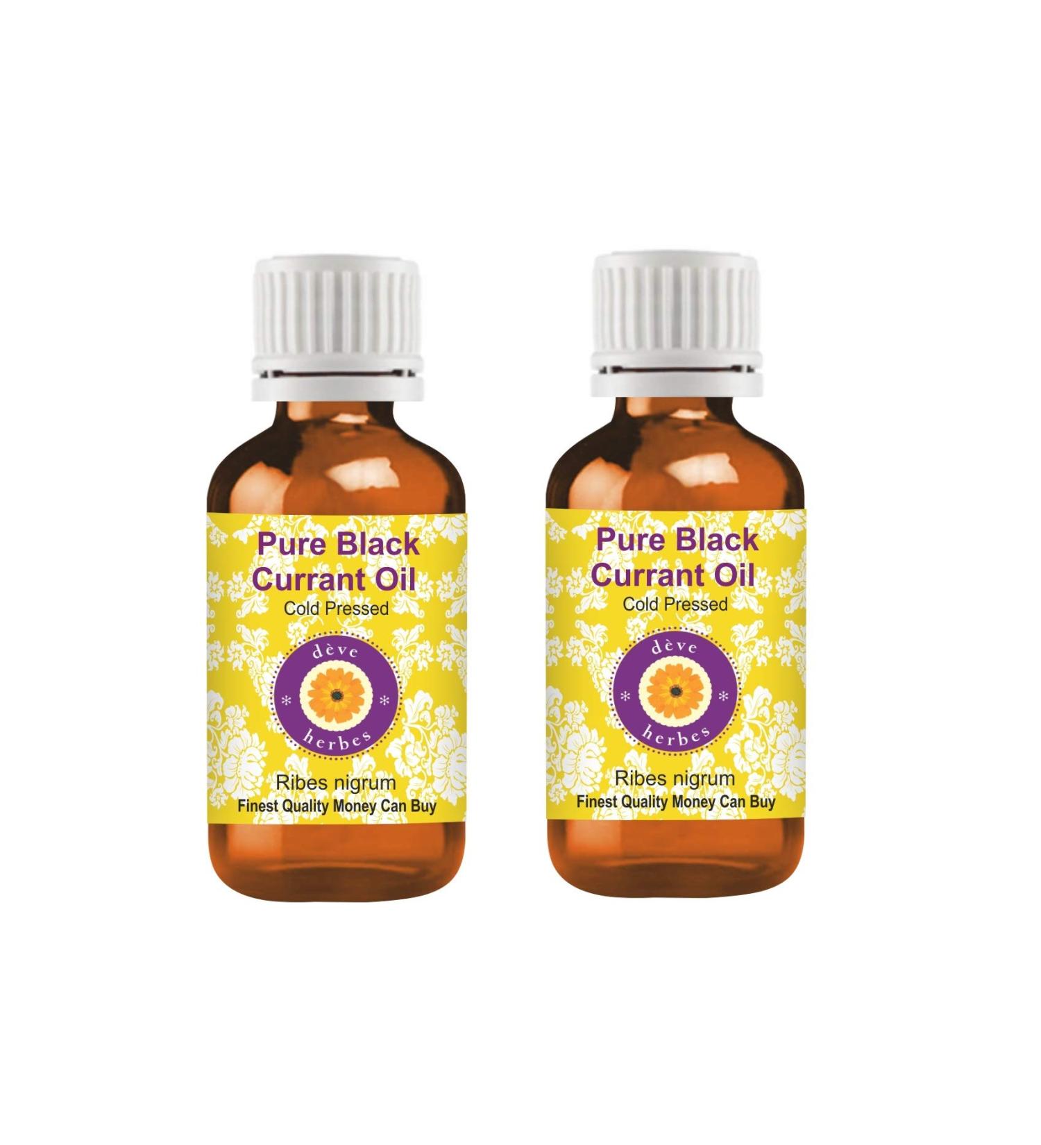 DEve Herbes Pure Black Currant Oil (Ribes Nigrum) - Cold-Pressed Natural Therapeutic Quality (Pack of 2 x 100ml) - Buy Online on GoSupps.com