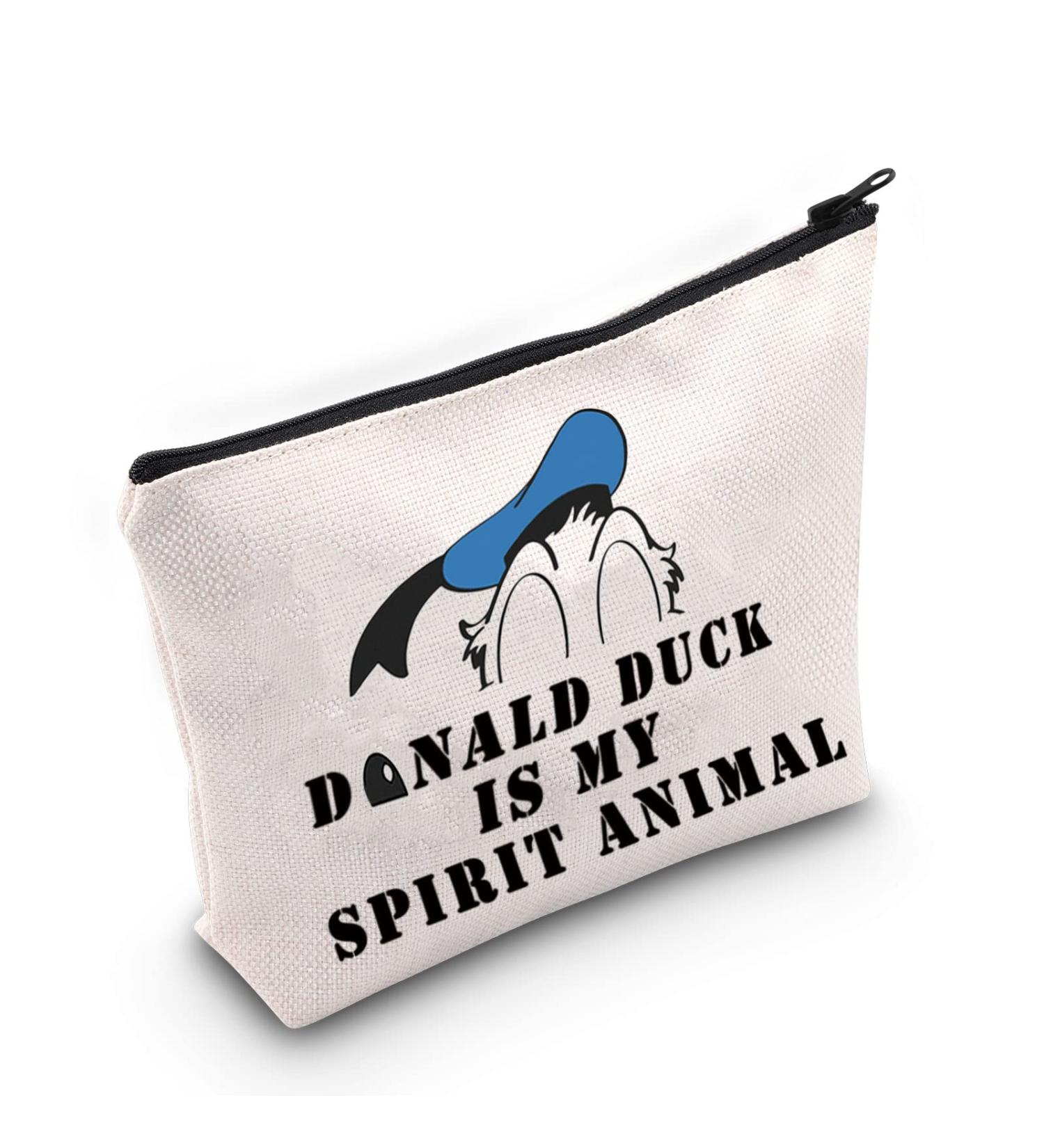 LEVLO Zippered Cosmetic Bag for Women - Donald Spirit Animal | Stylish & Functional Travel Organizer - Buy Online on GoSupps.com