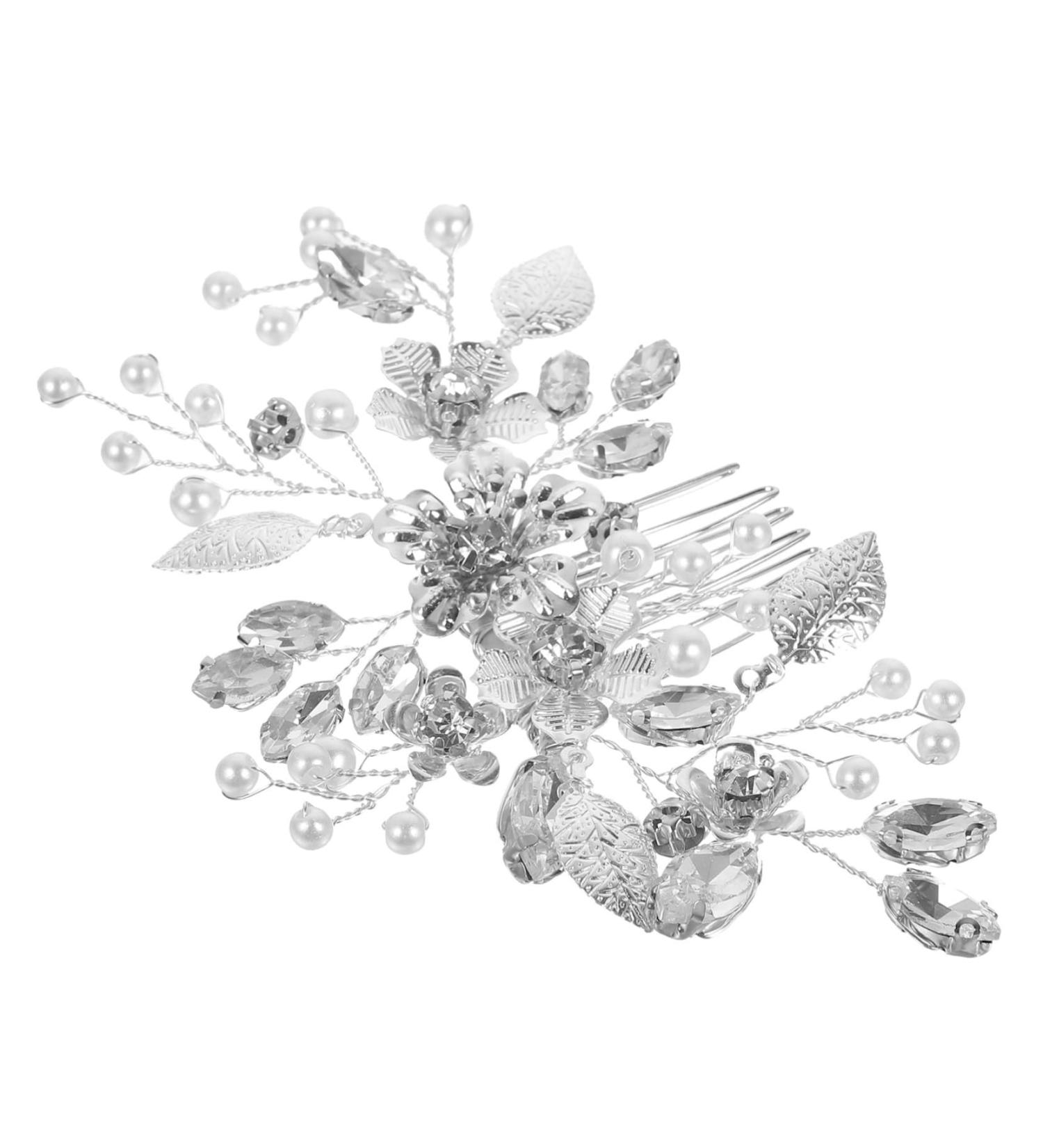 MERRYHAPY Bridal Hair Comb Clip Wedding Bridal Hair Comb Wedding Hair Accessories Wedding Bride Hair Comb Rhinestone Hair Accessories Rhinestone Hair Comb Flower Hair Comb Zinc Alloy - Buy Online on GoSupps.com