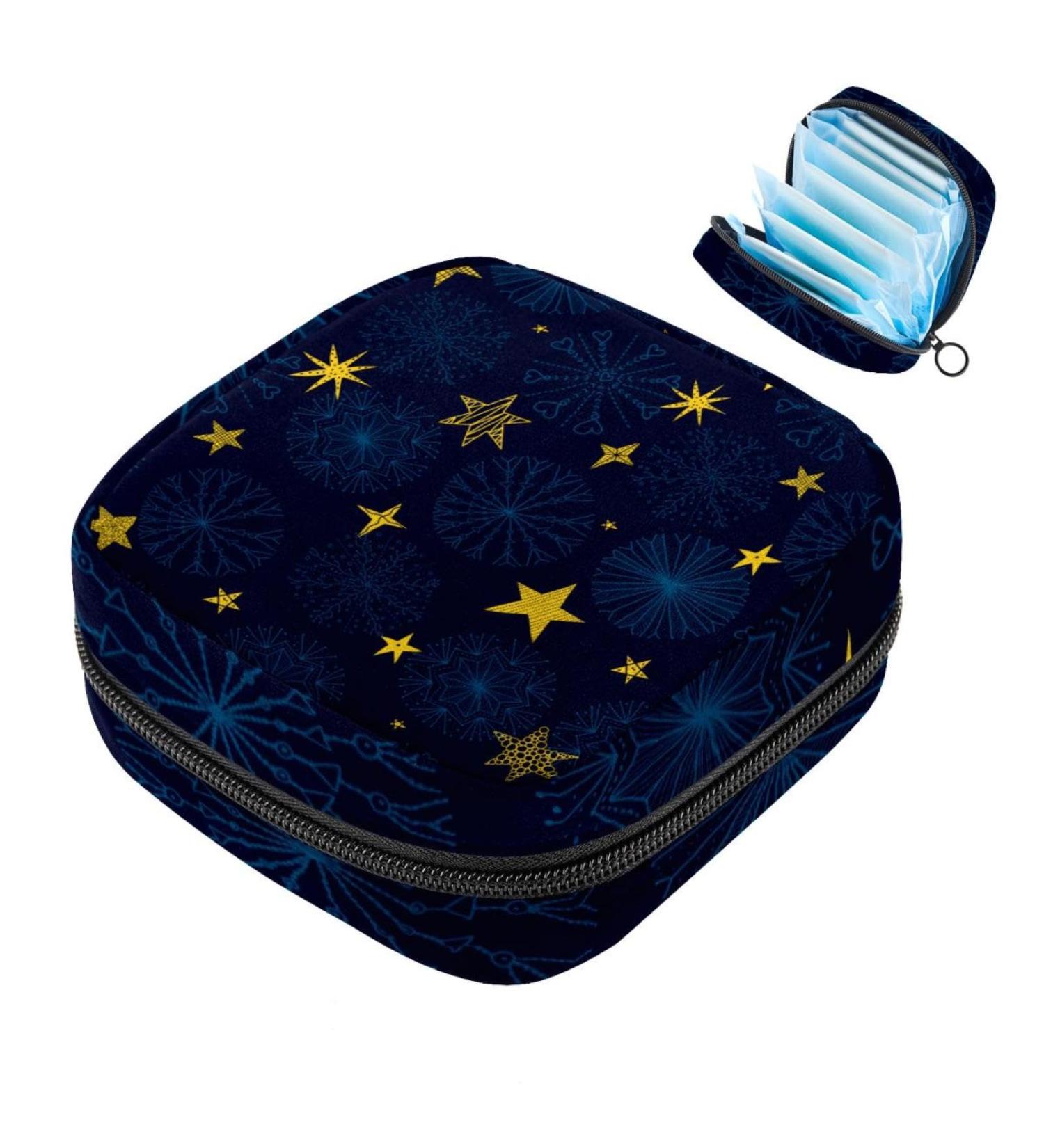 Buy Stylish Storage Bags for Women's Bandages - Boho Stars & Blue Floral Portable Menstrual Inserts Perfect for School & Office - Buy Online on GoSupps.com
