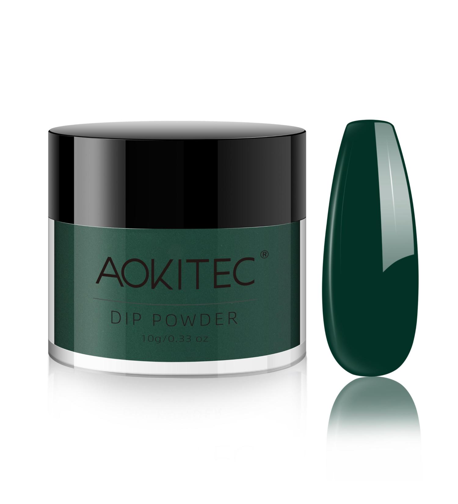 Aokitec Forest Green Dip Powder - 1OZ Dark Green Nail Dip for French Manicure | Long-Lasting DIY & Salon Use - Buy Online on GoSupps.com