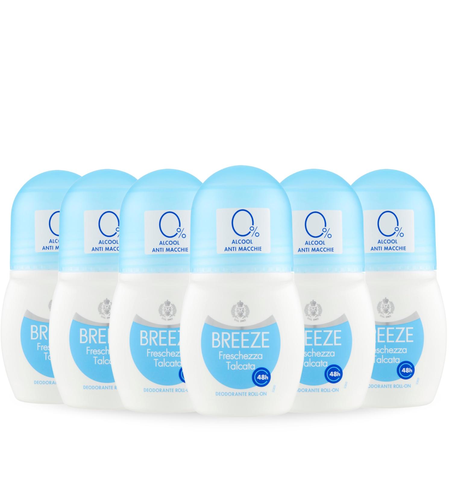  Breeze BREEZE | Roll On Freshness Talc 6 x 50 ml - Buy Online on GoSupps.com