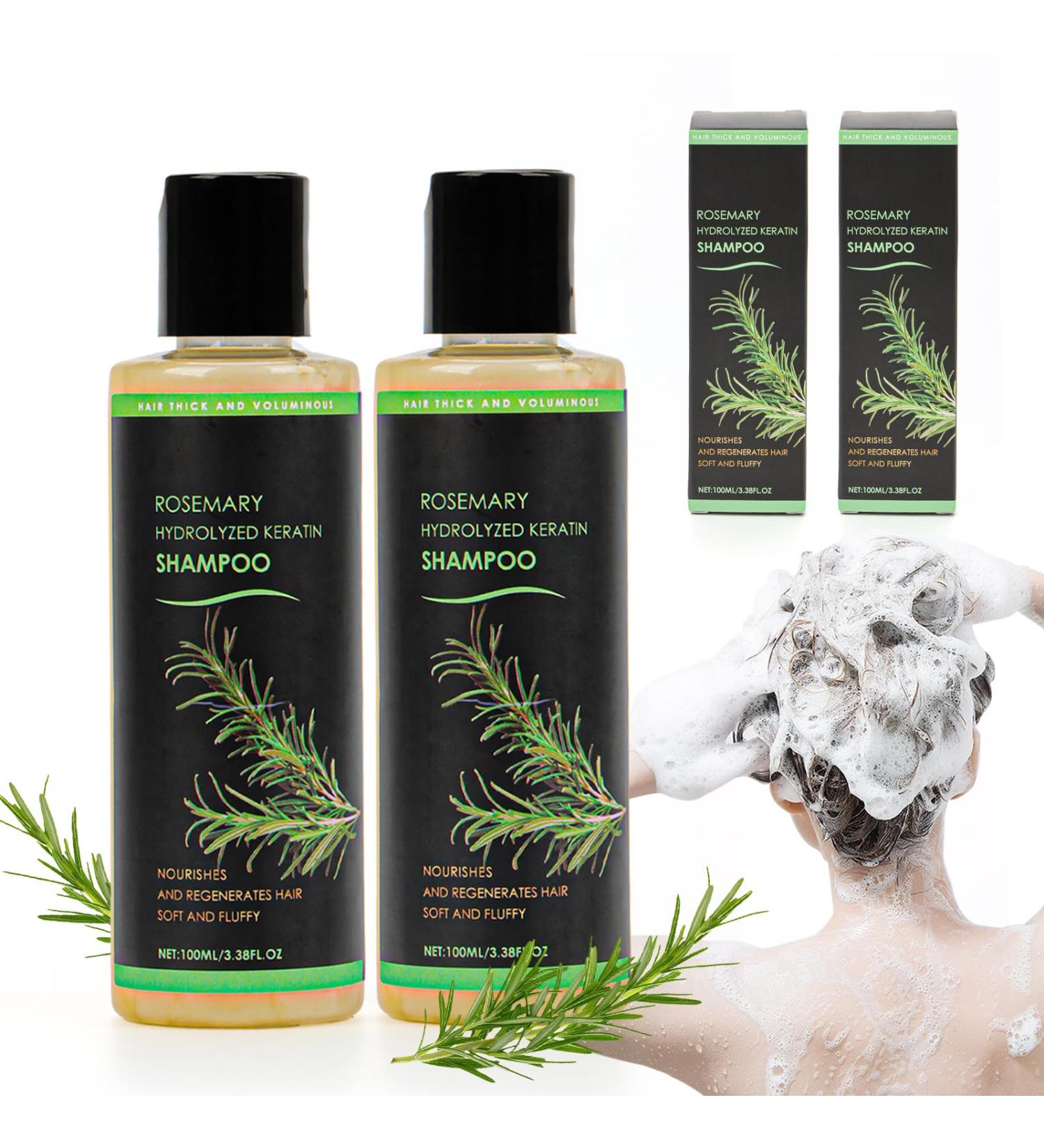Lot de 2 shampoings romarin shampooing bio au romarin pour la croissance des cheveux shampooing naturel la k ratine renforce les cheveux fins sans force lutte contre les probl mes de perte de - Buy Online on GoSupps.com