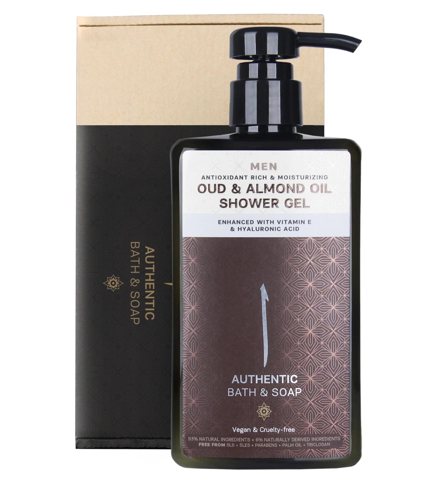 Buy Authentic Bath & Soap Men's Body Wash - All Natural Oud & Sweet Almond Oil Moisturizing Shower Gel with Vitamin E & Hyaluronic Acid - Cruelty-Free & Vegan 16.9 Fl Oz - Buy Online on GoSupps.com