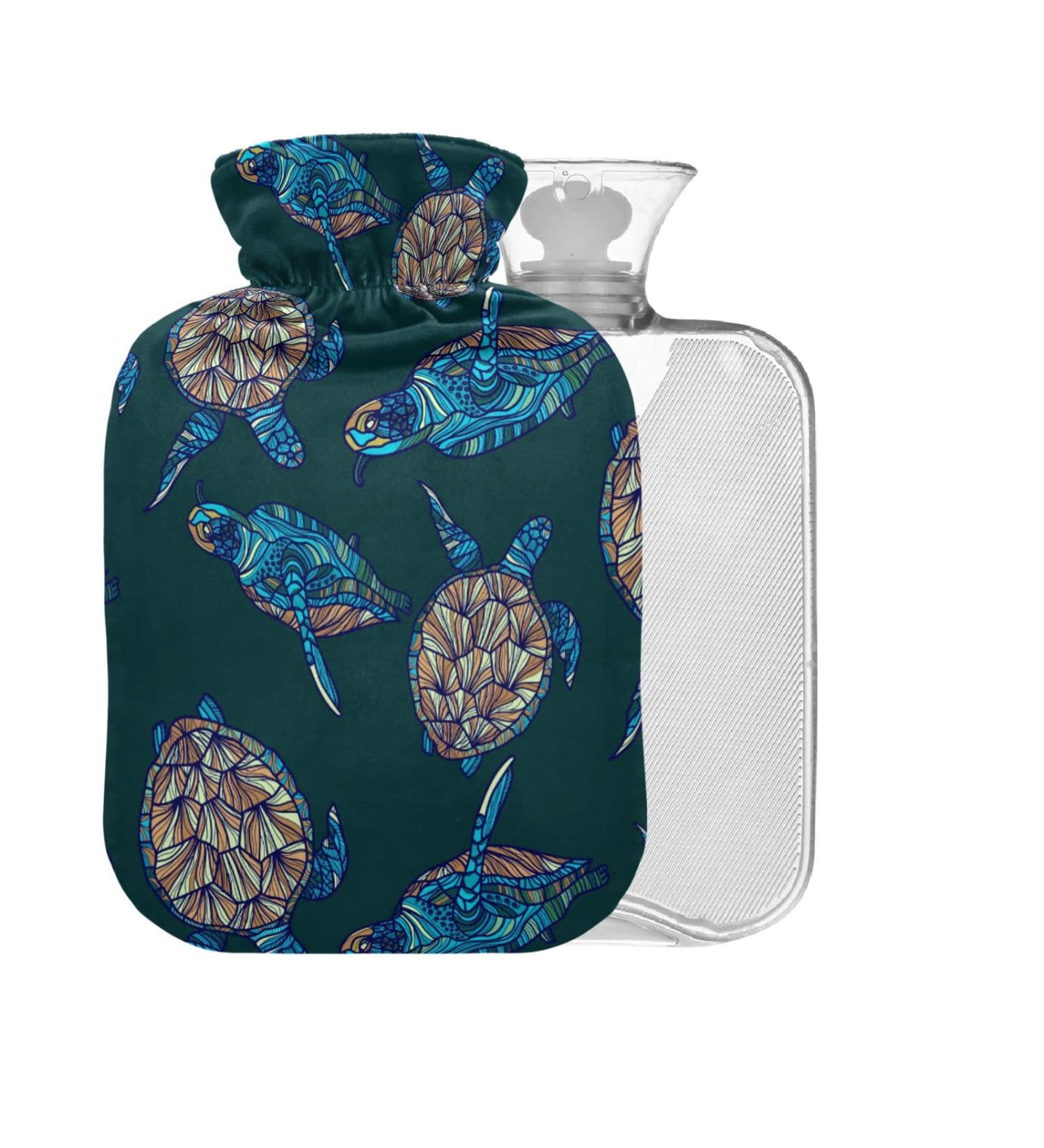 Turtle Hot Water Bottle with Cover - 1L Small Pain Relief Bag | BPA Free Hot & Cold Therapy Solution - Buy Online on GoSupps.com
