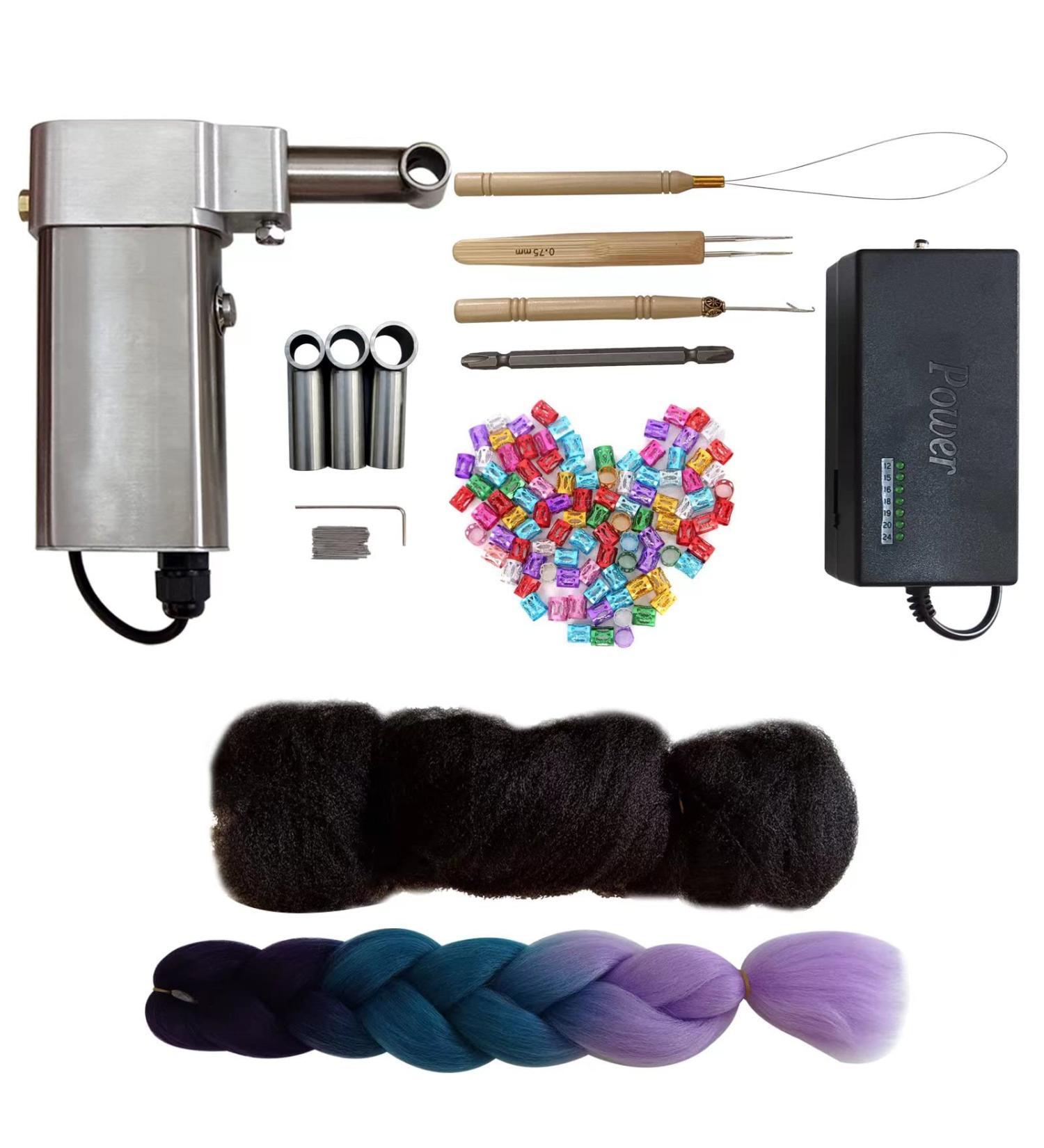 Dreadlocks Machine Kit - Portable Electric Dreadlock Maker for Quick and Easy Braiding of Human and Synthetic Hair - Buy Online on GoSupps.com