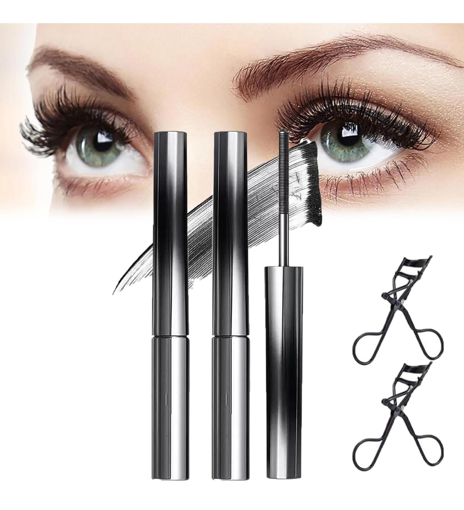 2PCS Iron Wand Mascara Metal Mascara Wand Metal Rod Mascara 3d Curling Eyelash Iron Mascara Mascara Cream (2*Black) - Buy Online on GoSupps.com