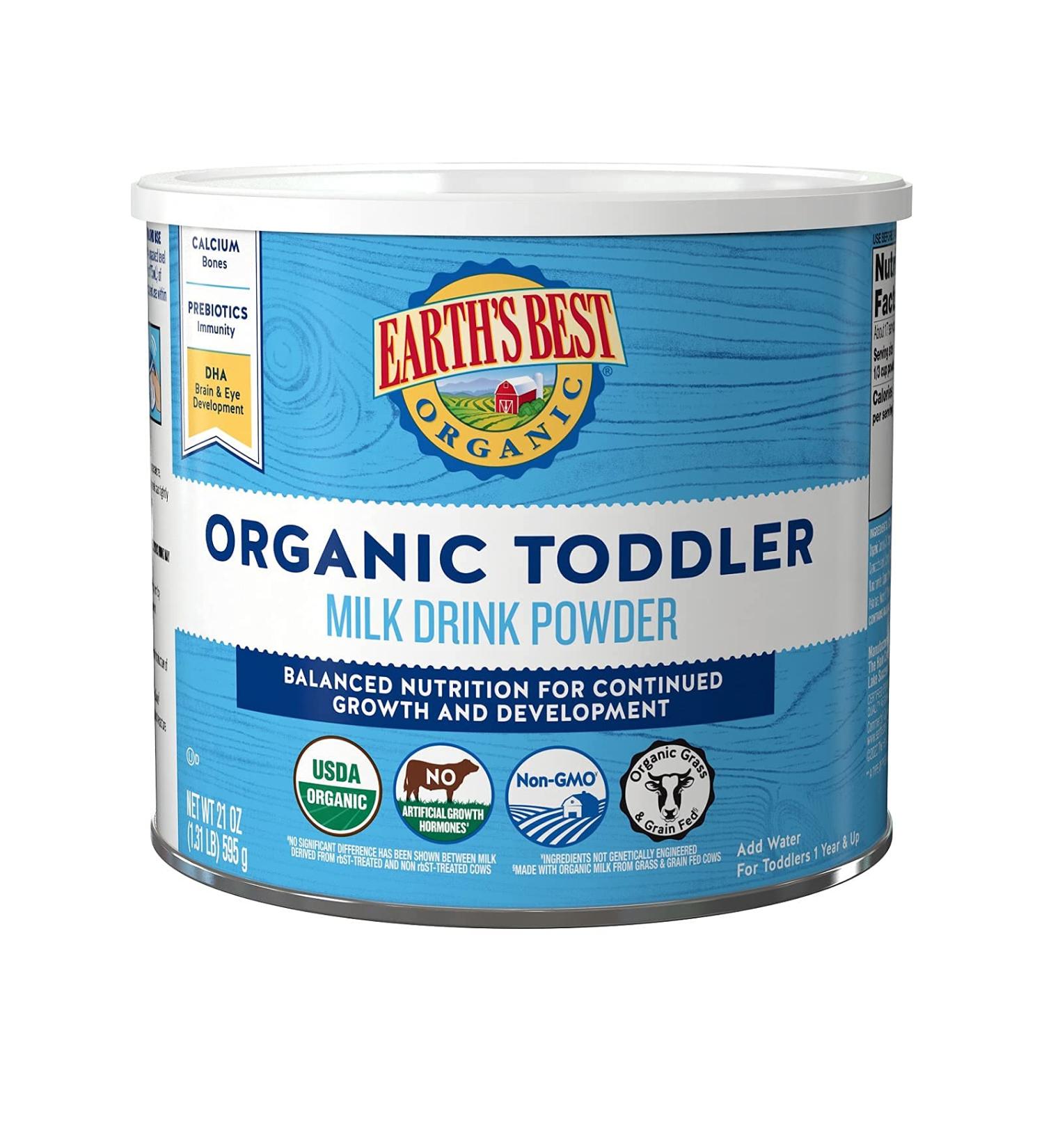 Earth's Best Organic Toddler Milk Drink Powder - Natural Vanilla 21 oz | Healthy Nutritional Choice - Buy Online on GoSupps.com