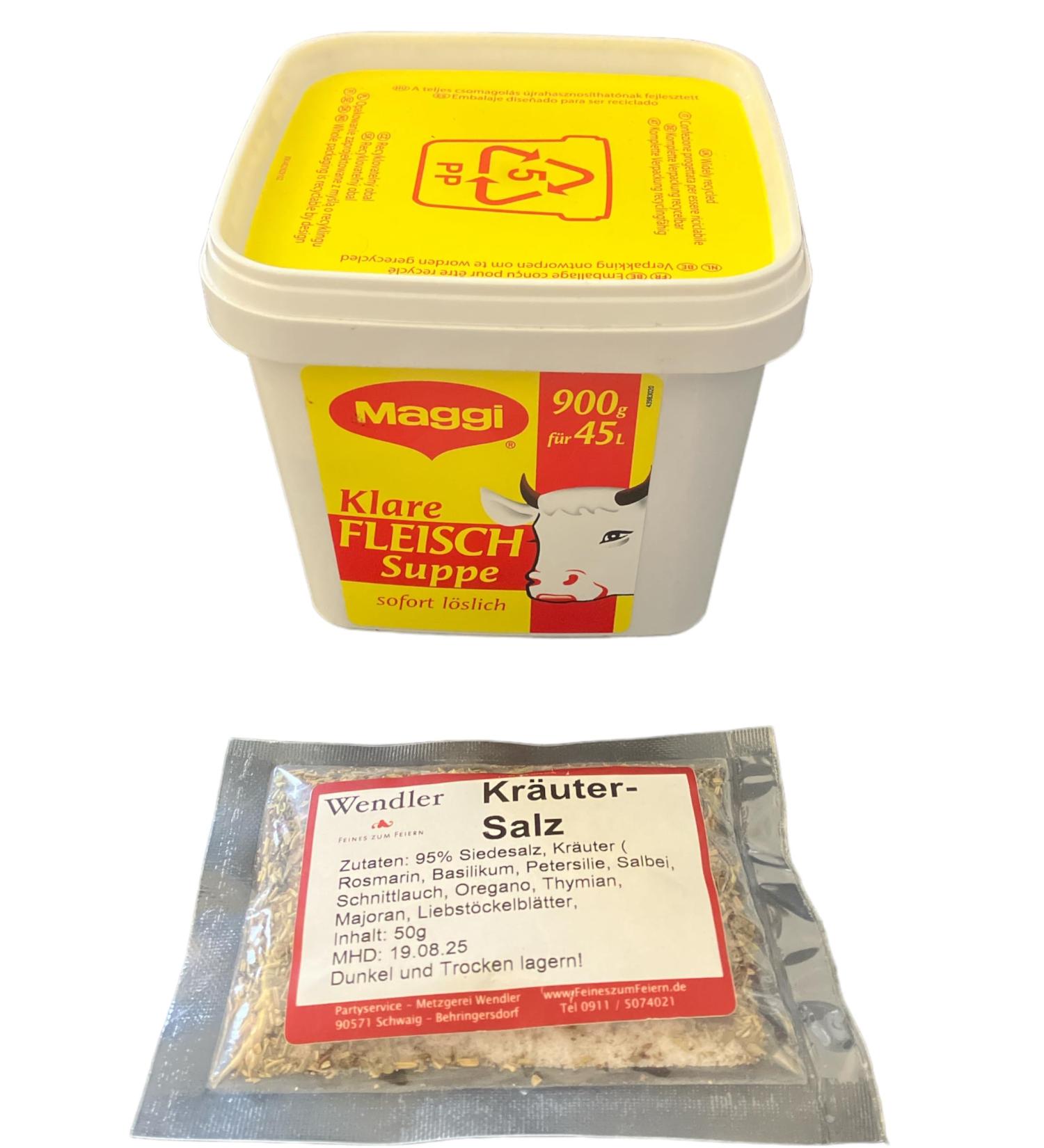 Buy Maggi Clear Meat Soup 900g & Wendlers Herb Salt 50g - International Shipping Available - Buy Online on GoSupps.com