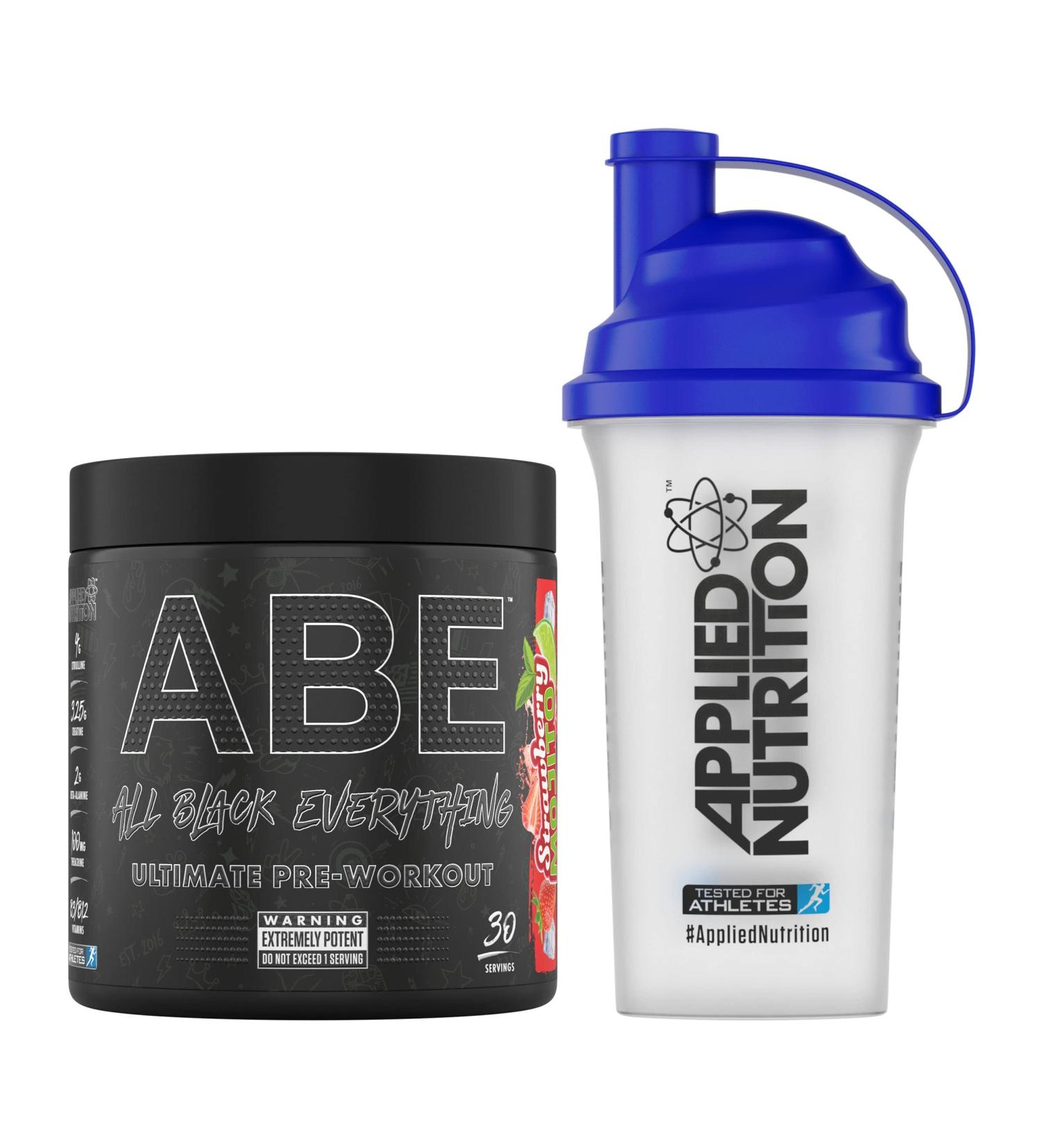 Applied Nutrition Bundle: ABE Pre Workout 375g + 700ml Protein Shaker - Strawberry & Mojito - Buy Online on GoSupps.com