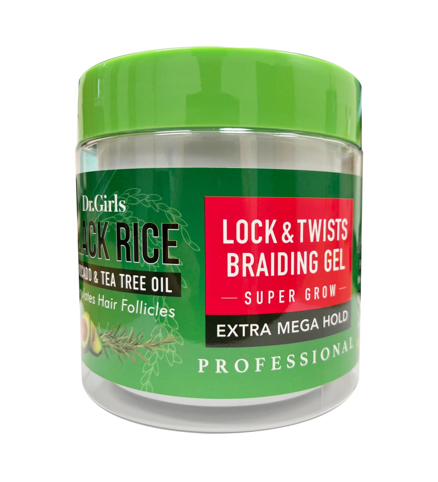 R&B Collection Dr. Girls Black Rice Lock & Twists Braiding Gel - 24 Hour Extra Mega Hold Moisturizing with Avocado & Tea Tree Oil (17.6 oz) - International Shipping Available - Buy Online on GoSupps.com