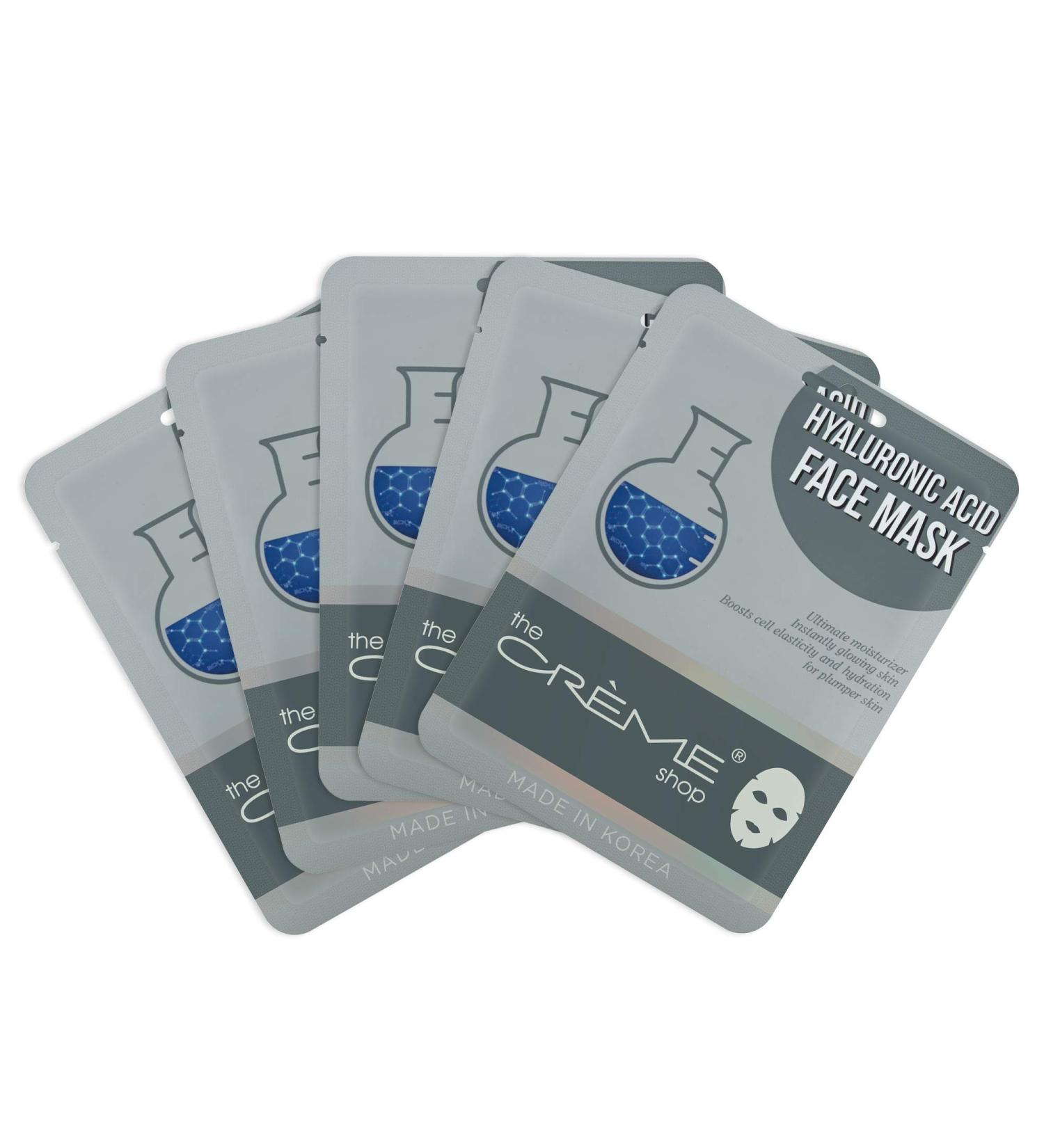 The Cr me Shop Korean Hyaluronic Acid Face Sheet Mask 5 Piece Set - Soothing & Hydrating Skincare - Buy Online on GoSupps.com