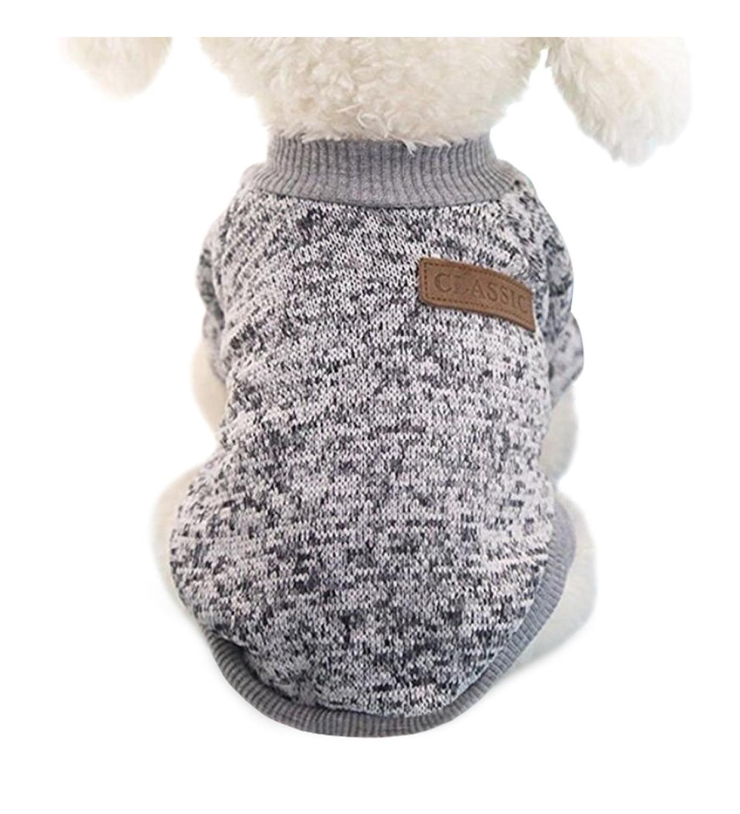 Idepet Pet Cat & Dog Sweater - Warm Fleece Coat for Small Medium & Large Dogs - Pink & Gray - Buy Online on GoSupps.com