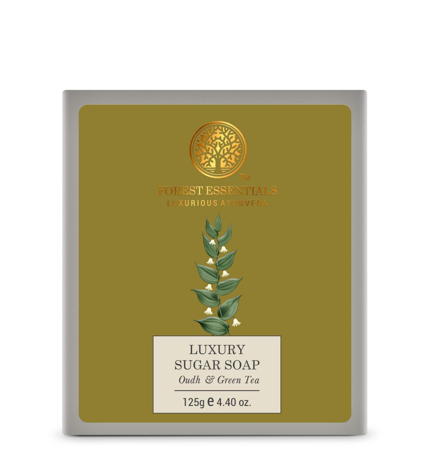 Buy Forest Essentials Luxury Sugar Soap Oudh & Green Tea 125g Premium Indian Skincare | International Shipping - Buy Online on GoSupps.com