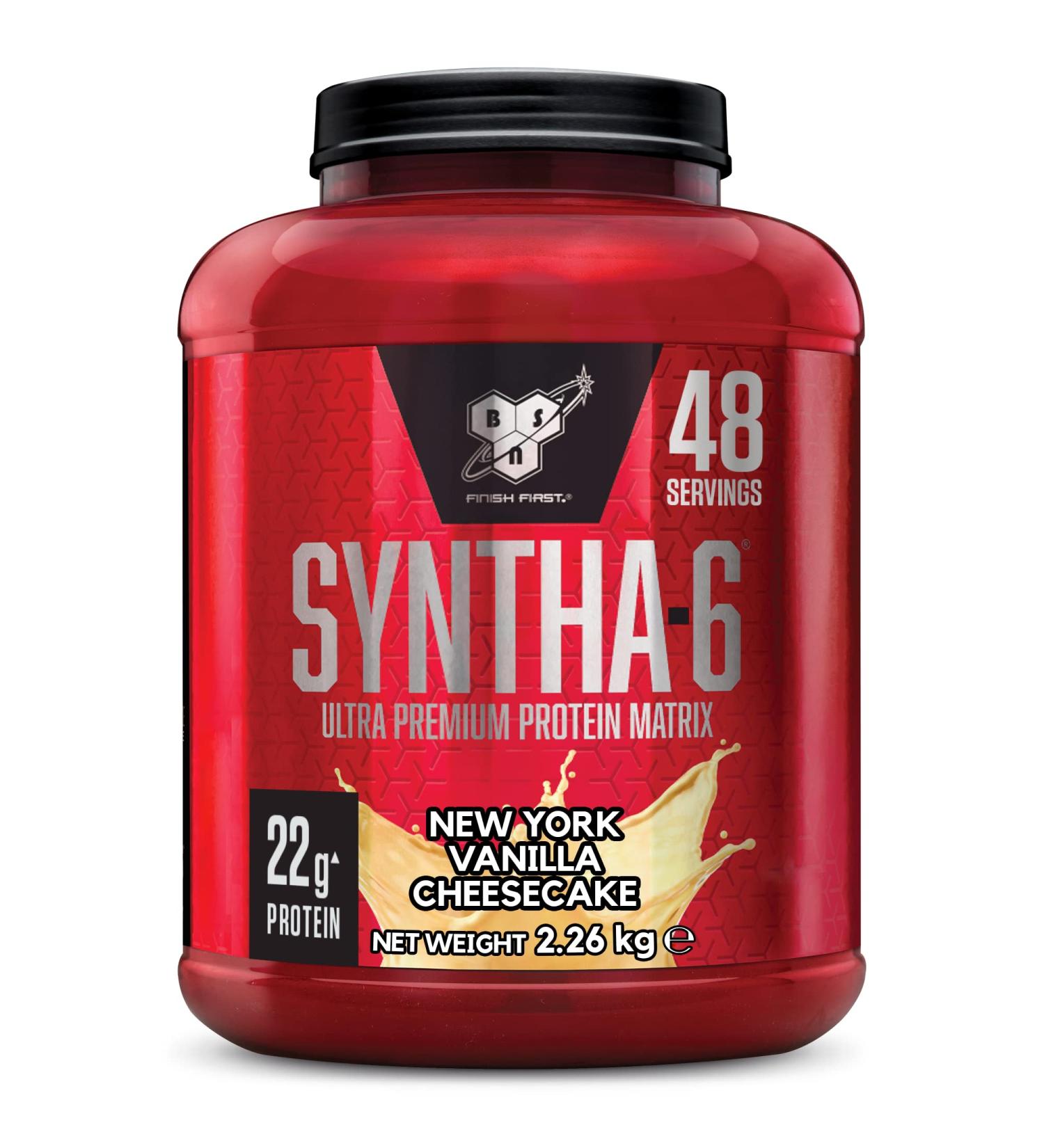 BSN Syntha 6 Ultra Protein Powder - New York Vanilla Cheesecake Flavor 48 Servings 2.26 kg - Low Sugar Muscle Growth & Repair - Buy Online on GoSupps.com