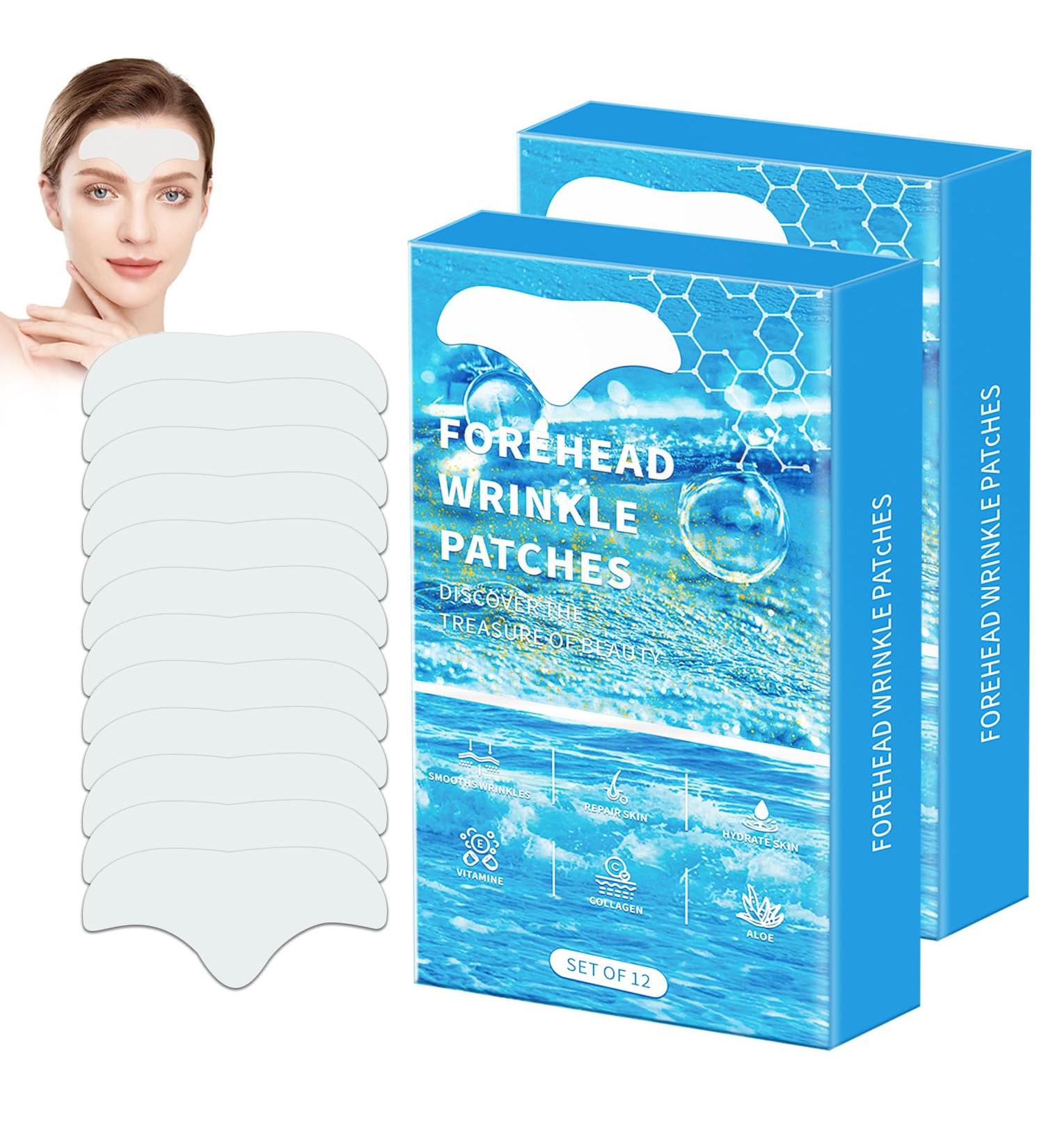 Forehead Wrinkle Patches - Anti-Wrinkle Hydrolyzed Collagen & Vitamin E Face Tape (24PC) for Youthful Skin - Buy Online on GoSupps.com