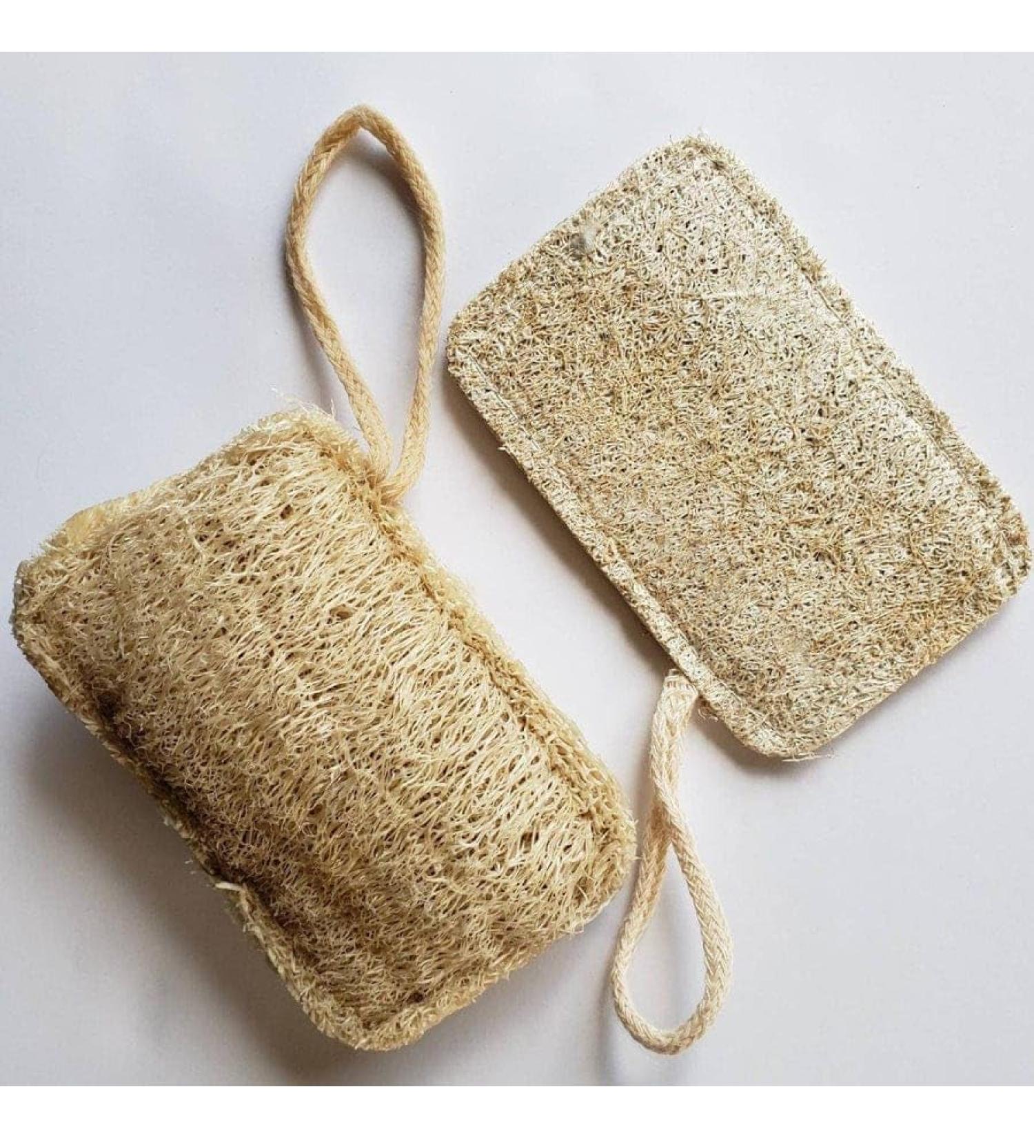 Buy Organic Egyptian Loofah Sponge - 100% Natural Exfoliating Body Scrubber for Men Women & Kids - Textured Shower Bath Sponge for Cellulite & Dry Skin - Square Shape - Buy Online on GoSupps.com