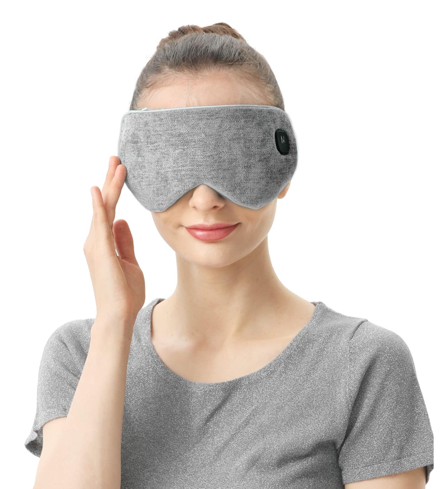 Aroma Season Cordless Heated Eye Mask - Washable & Portable Electric Warm Compress for Dry Eyes, Stye, Blepharitis - Gray - Buy Online on GoSupps.com