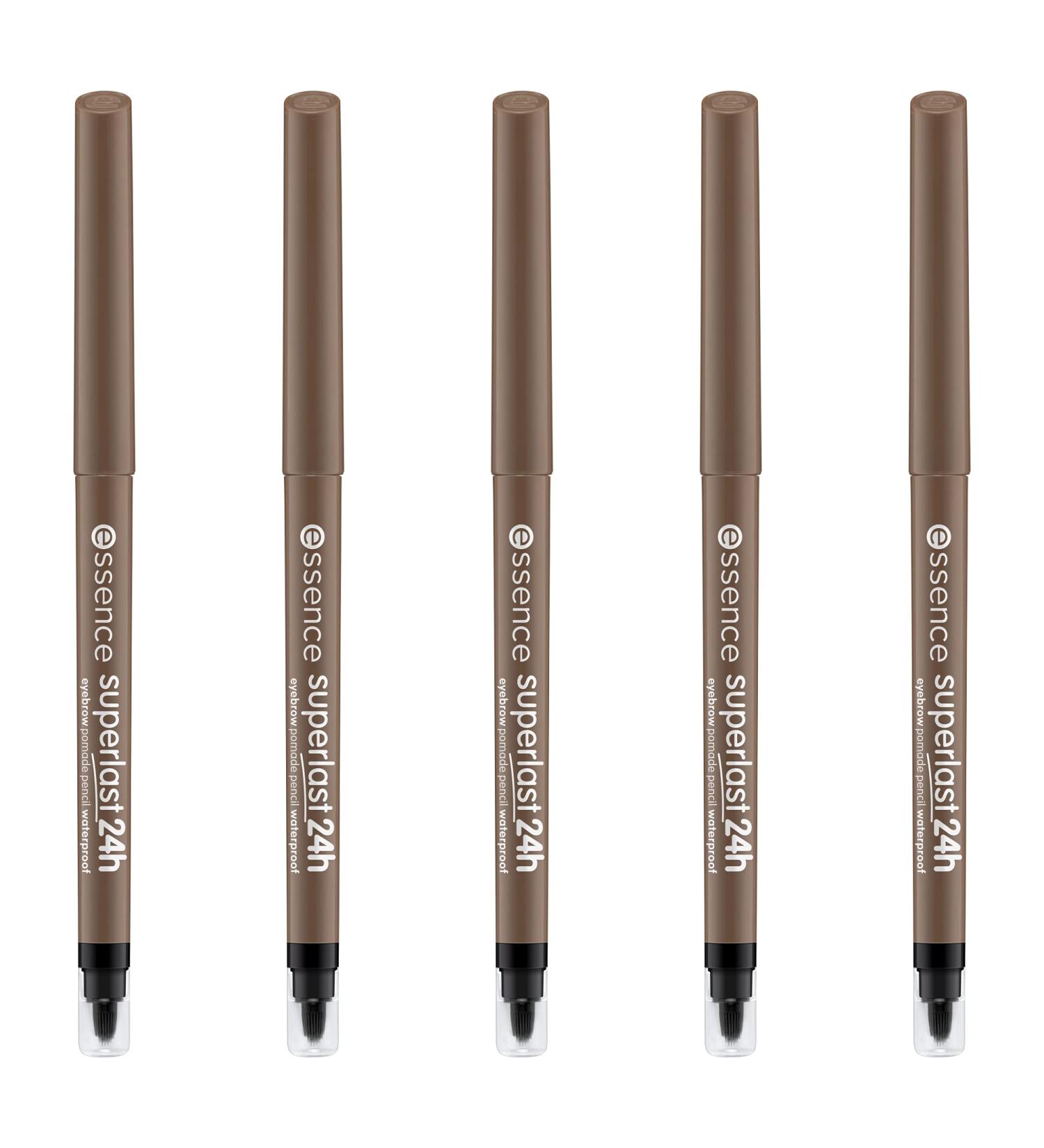 Essence Superlast 24h Eyebrow Pomade Pencil Waterproof - No. 20 Brown Vegan Microplastic-Free 5 Pack | International Shipping Available - Buy Online on GoSupps.com