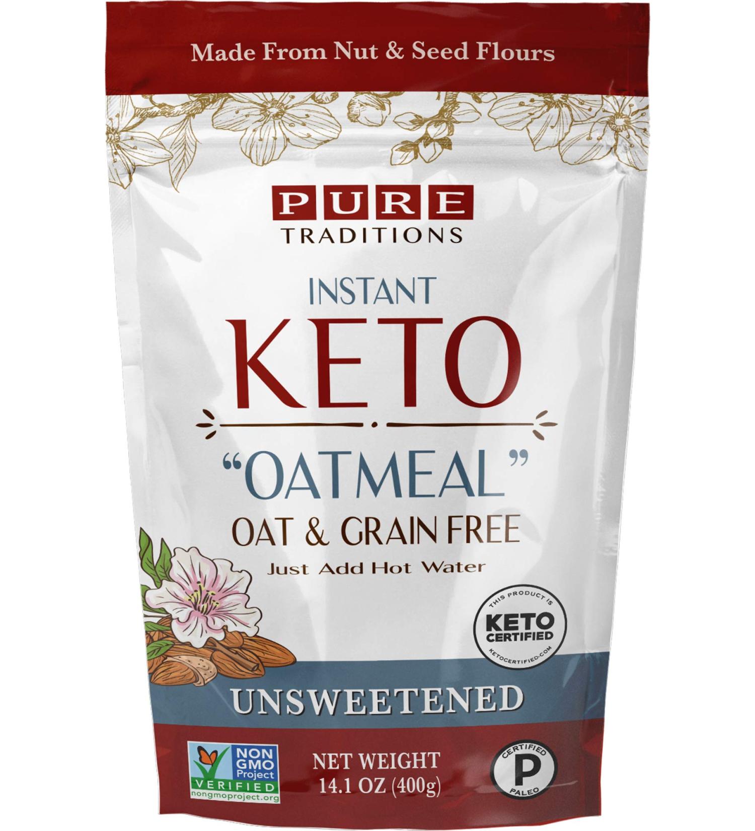 Keto Oatmeal  Instant Hot Cereal  Unsweetened  Certified Paleo  Keto Certified  Gluten & Grain Free (14.1 oz) (1 Pack) 15.8 Ounce (Pack of 1) - Buy Online on GoSupps.com