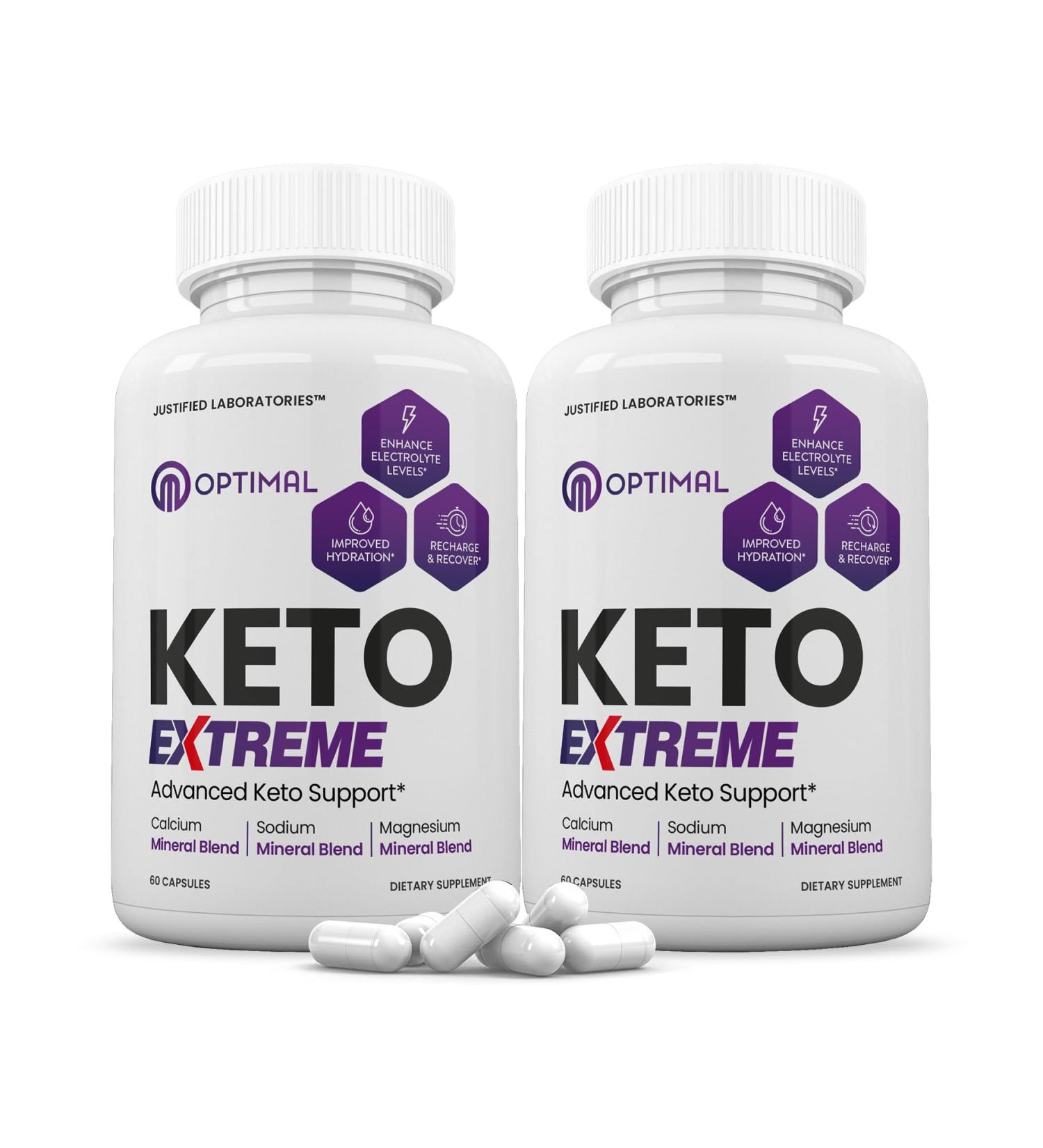 (2 Pack) Optimal Keto Extreme Pills 1675MG New & Improved Formula Contains Apple Cider Vinegar Extra Virgin Olive Oil Powder Green Tea Leaf 120 Capsules - Buy Online on GoSupps.com