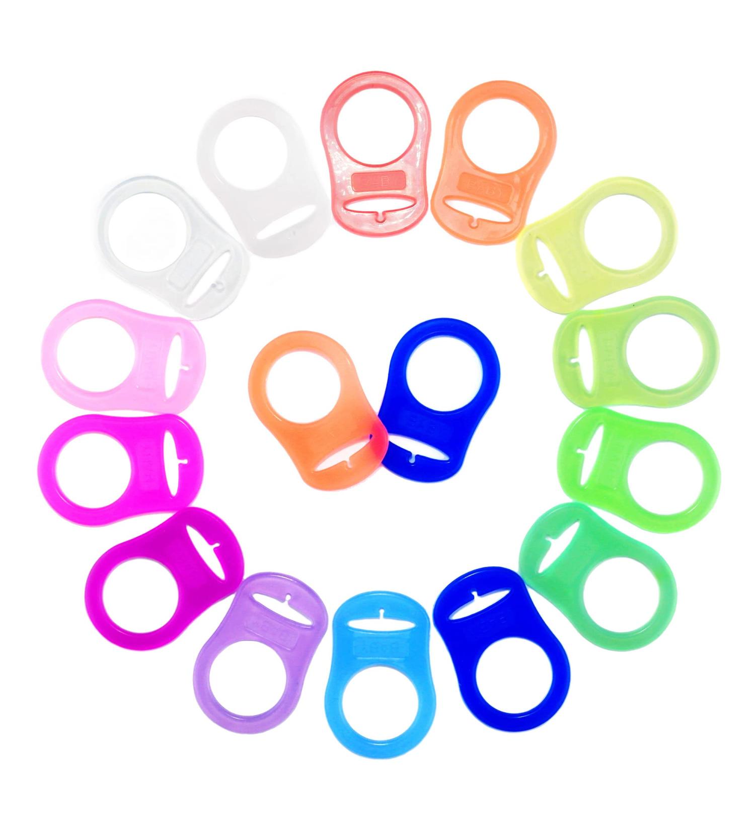 Silicone Adapter Rings Holder for MAM Nuk Baby Pacifier - BPA Free - Pack of 10 - Mix Colors - Buy Online on GoSupps.com