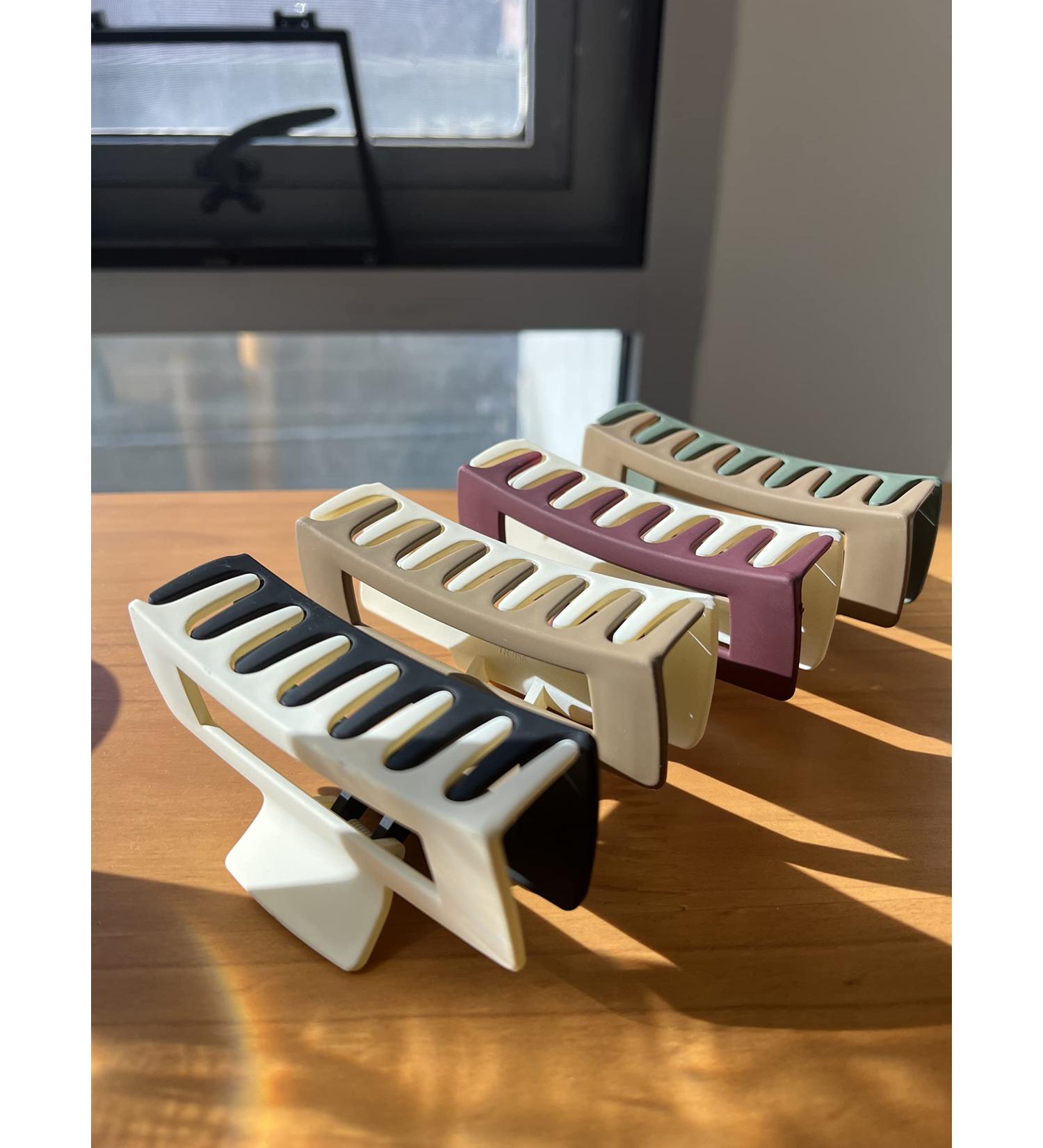 4 Pack of Trendy Two-Colored Rectangular Hair Sharktooth Claws - 4.1 inches - Buy Online on GoSupps.com