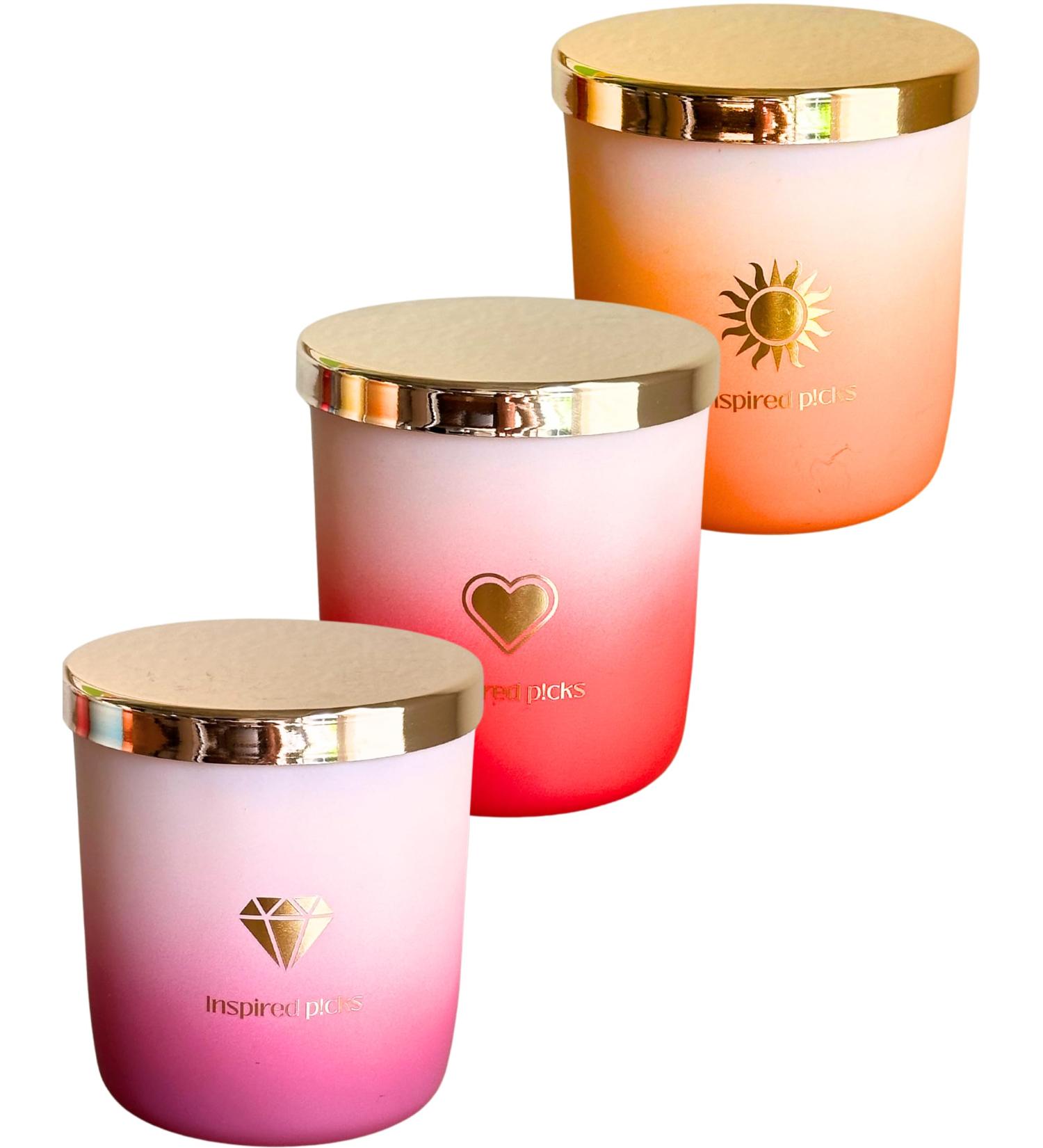 Brighten My Day 3 Candle Gift Set | Purple Red & Orange Scented Candles - Perfect Gift for Any Occasion - Buy Online on GoSupps.com