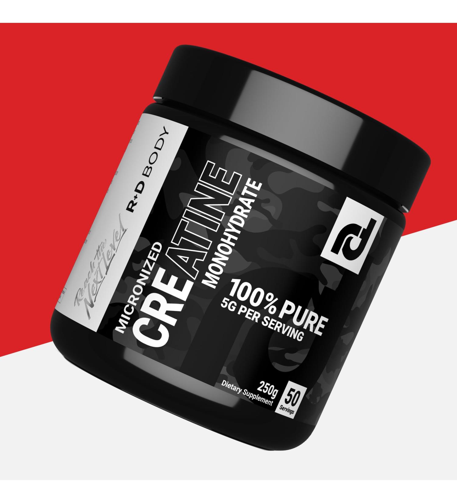 R&D Body Micronized Creatine Monohydrate - 100% Pure High Potency Formula for Enhanced Strength Power and Endurance 5g per Serving 250g 1.1 Pound (Pack of 1) - Buy Online on GoSupps.com