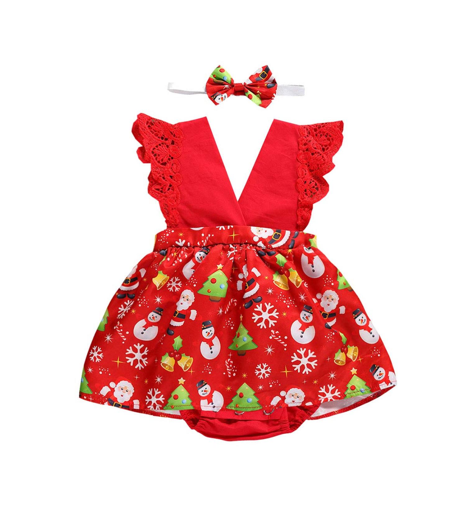 Baby Girl Lace Floral Romper Dress Set | Newborn Backless Sunflower Outfit | Infant Summer Bodysuit Overall | 6 Months Christmas Santa | OFIMAN - Buy Online on GoSupps.com