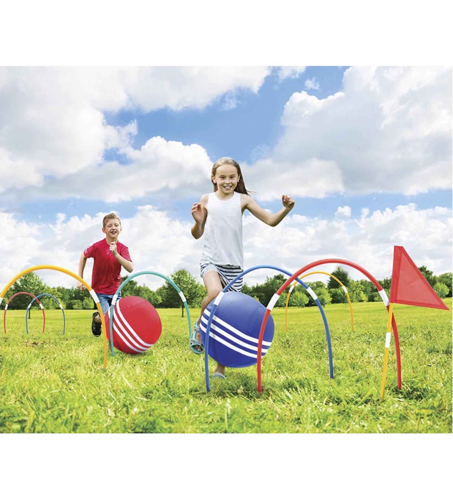 Kovot Giant Kick Croquet Game Set with Inflatable Balls, Wickets & Finish Flags - Buy Online on GoSupps.com
