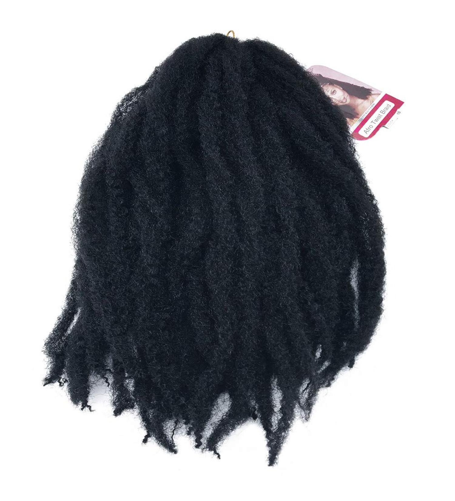 Coolbers 18 Inch Black Marley Braids - Curly Crochet Braids Hair Extensions (1 Pack 1B) - Afro Twist Braiding Hair - Buy Online on GoSupps.com
