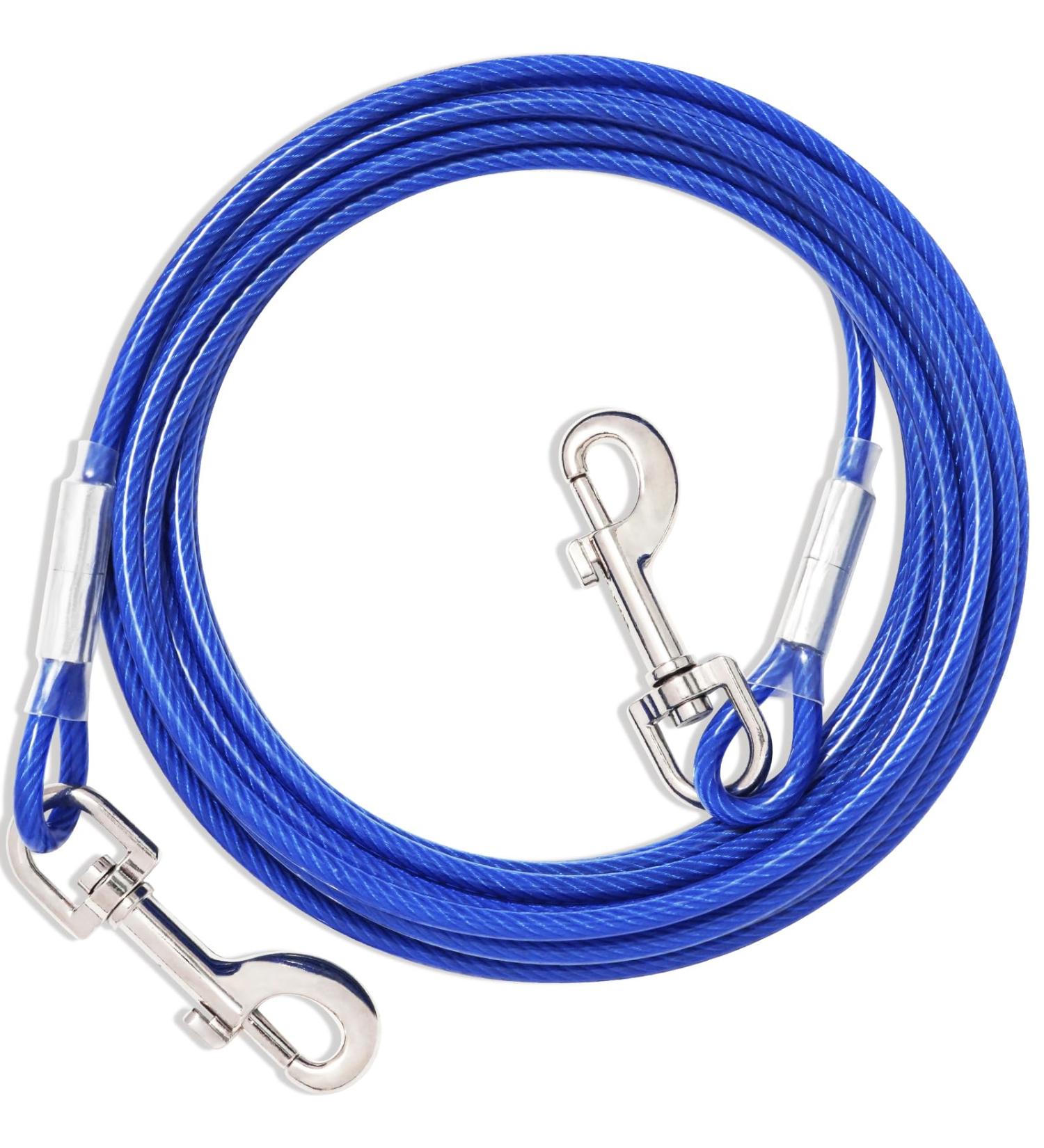 Buy 9m Blue Tie Out Leash for Dogs | Durable Dog Yard Cables Available in 3/6/9/15m | Perfect for Medium to Large Dogs - Buy Online on GoSupps.com