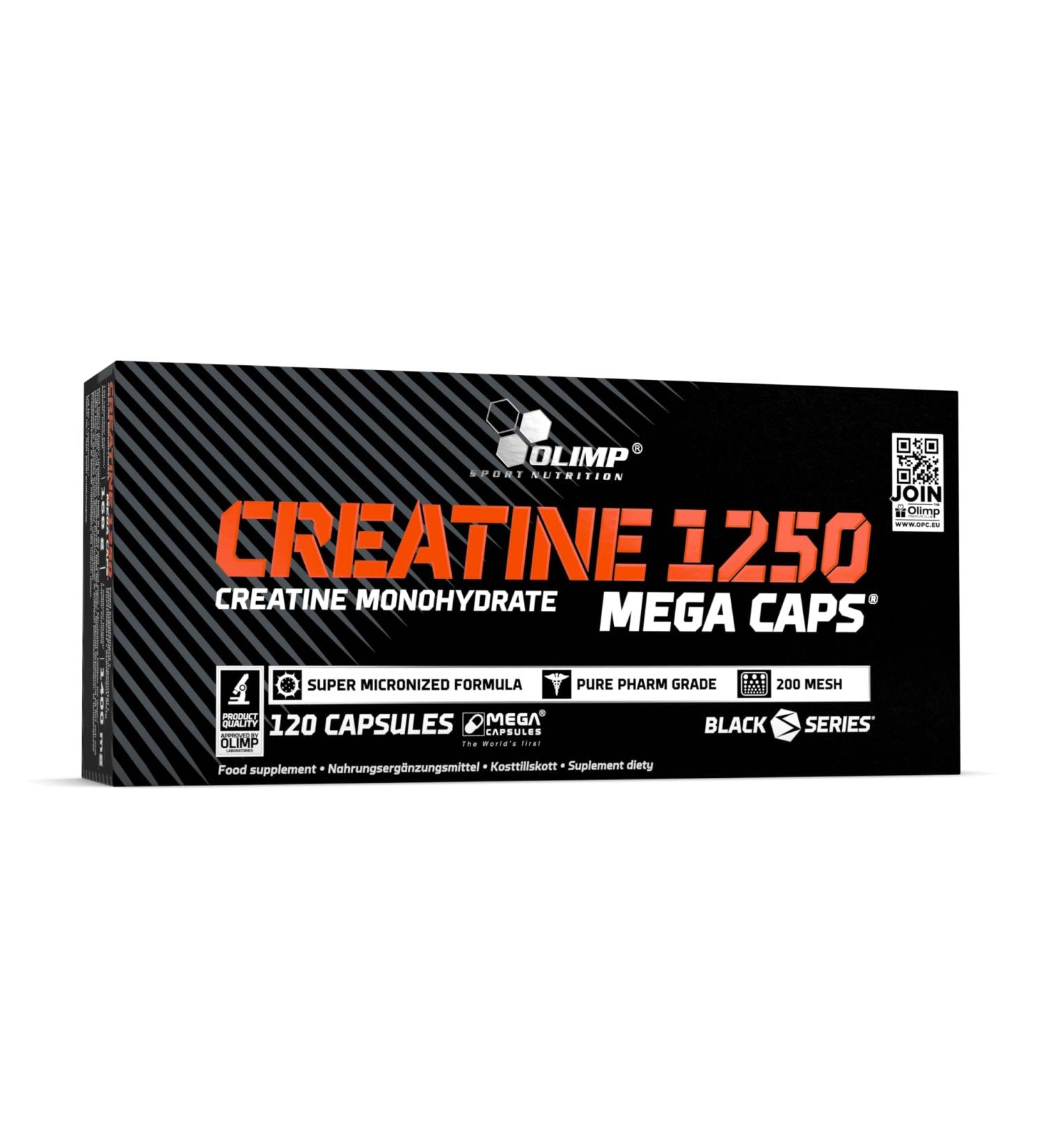 Olimp Creatine 1250 Mega Caps - 120 Capsules | Premium Creatine Supplement for Muscle Growth & Performance - Buy Online Internationally - Buy Online on GoSupps.com